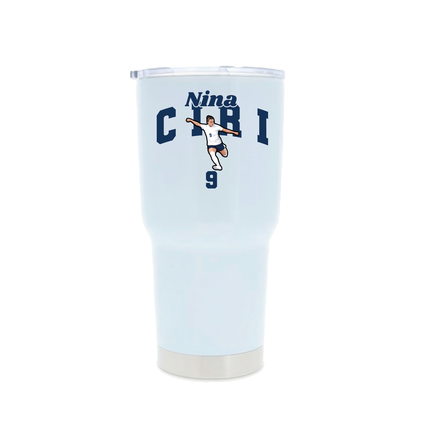 30oz Stainless Steel Tumbler — Signature Arch in White