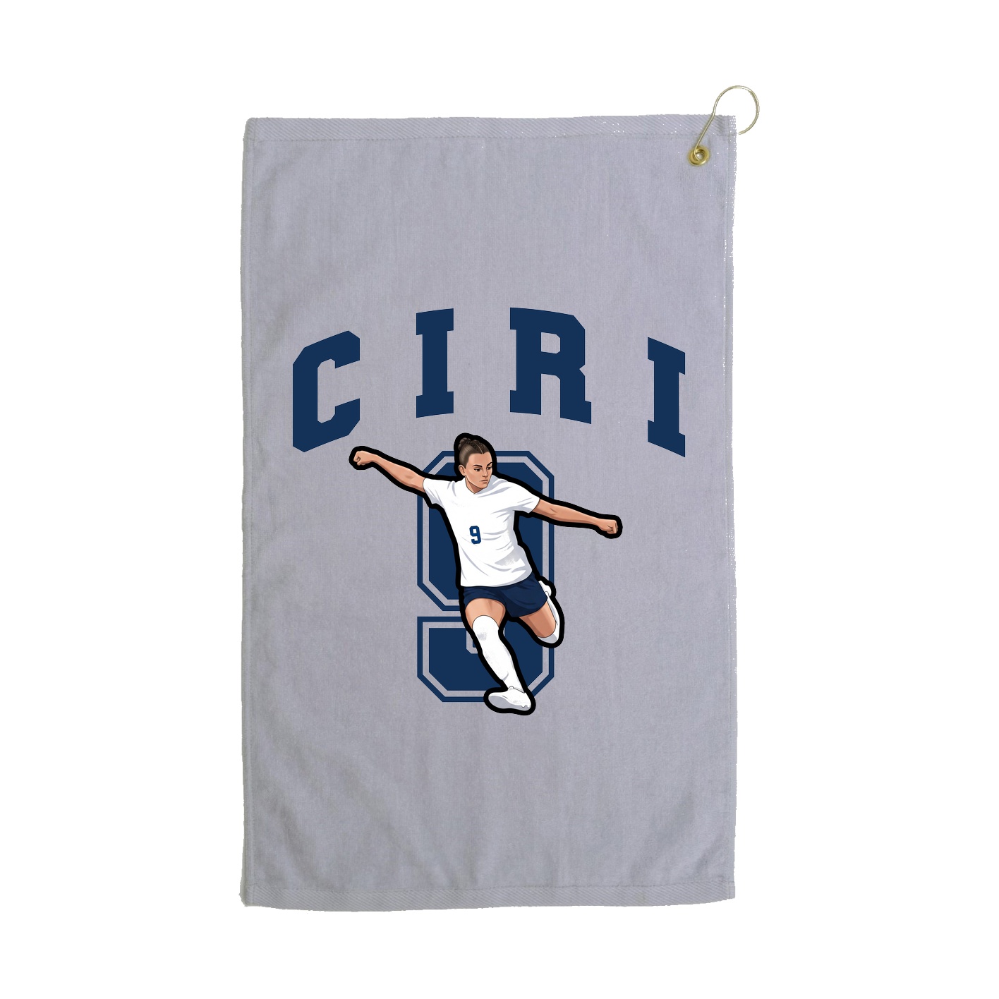 Golf Towel — Number in Grey