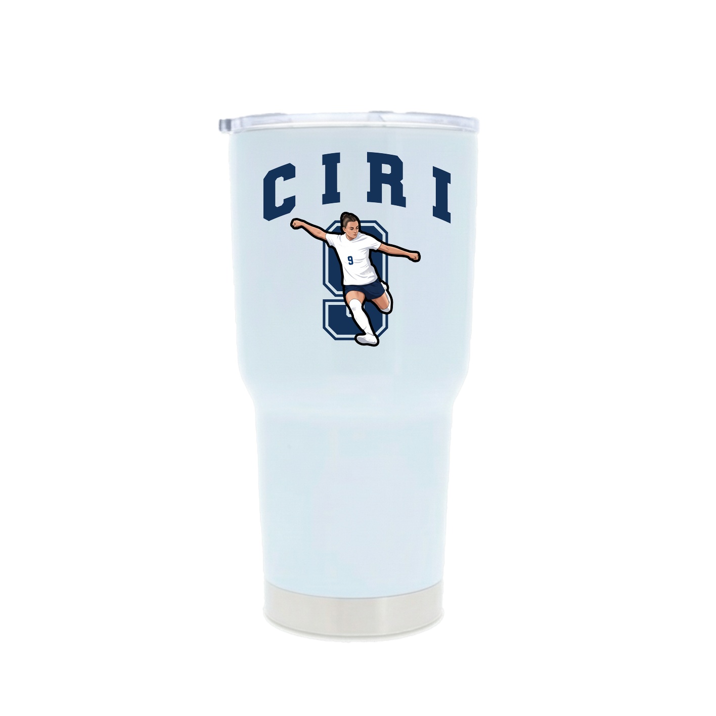 30oz Stainless Steel Tumbler — Number in White