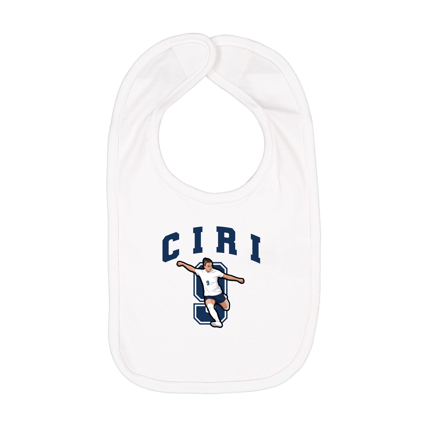 Infant Bib — Number in White