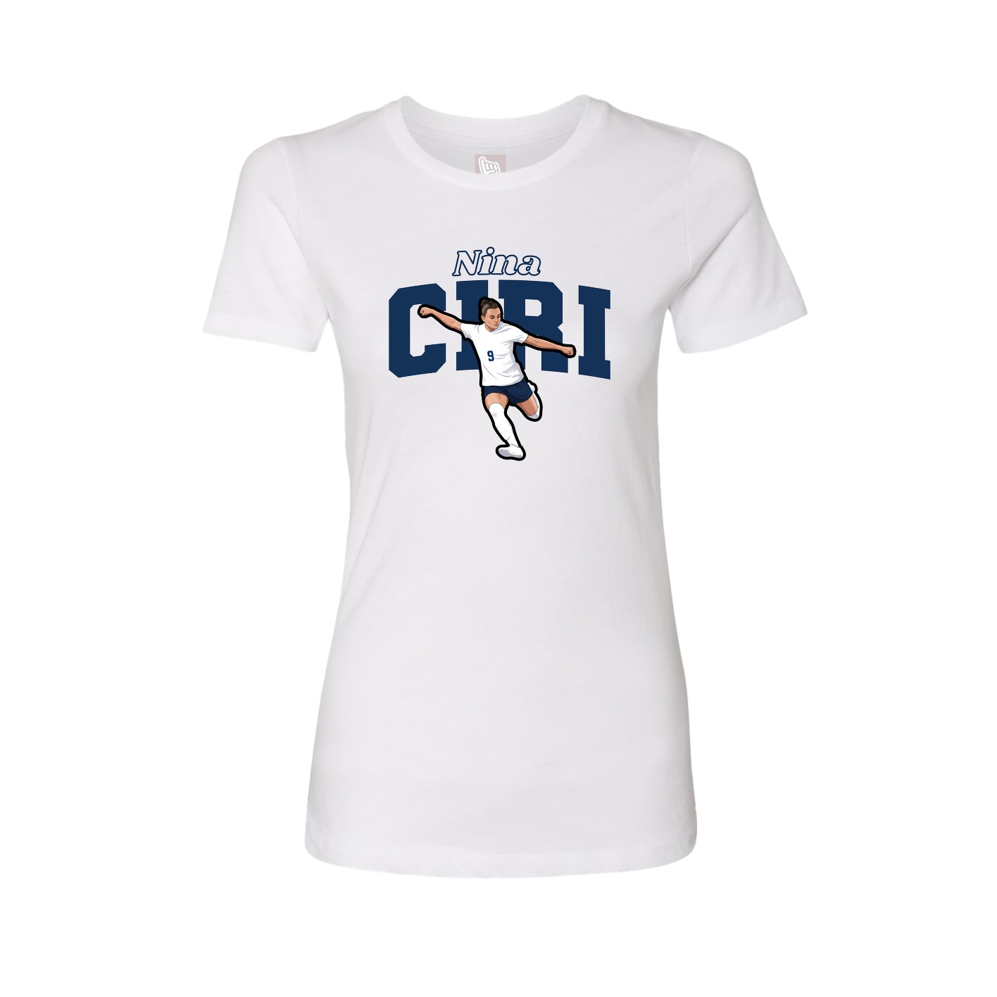 Fitted Women's Tee — Name Arch in White