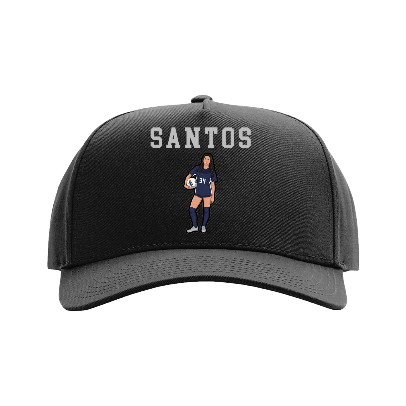 Full Fabric Five-Panel Champ Cap — Shirsey in Black