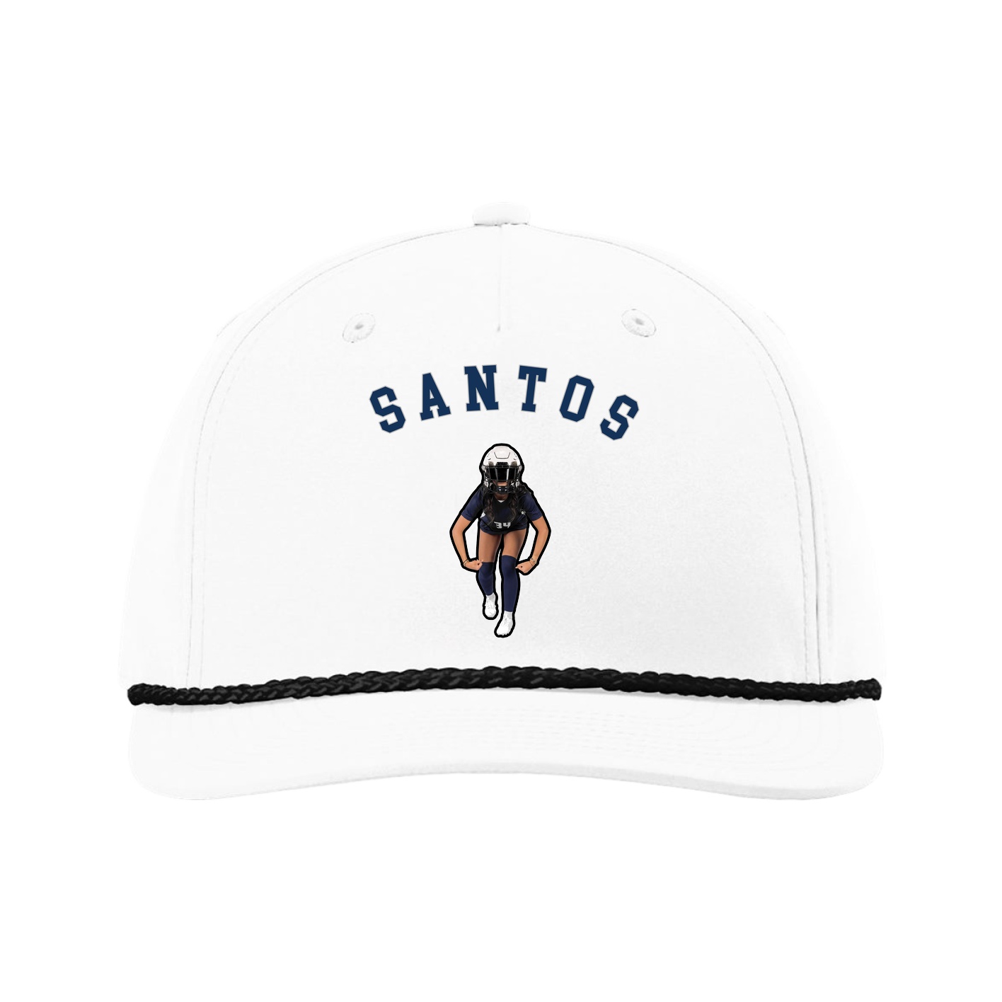 Five-Panel Classic Rope Cap — Shirsey Arch in White