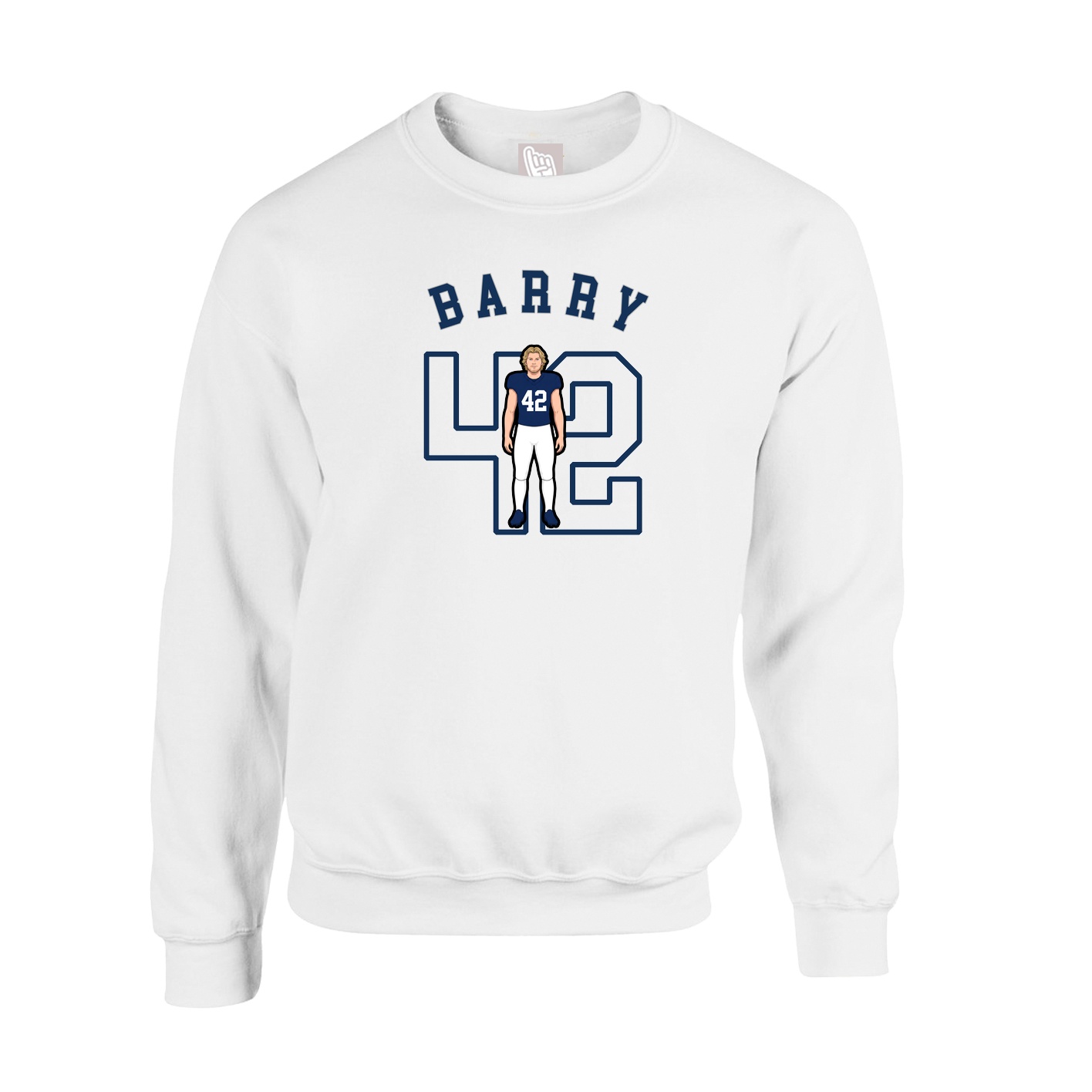 Fleece Crew — Shirsey Arch in White