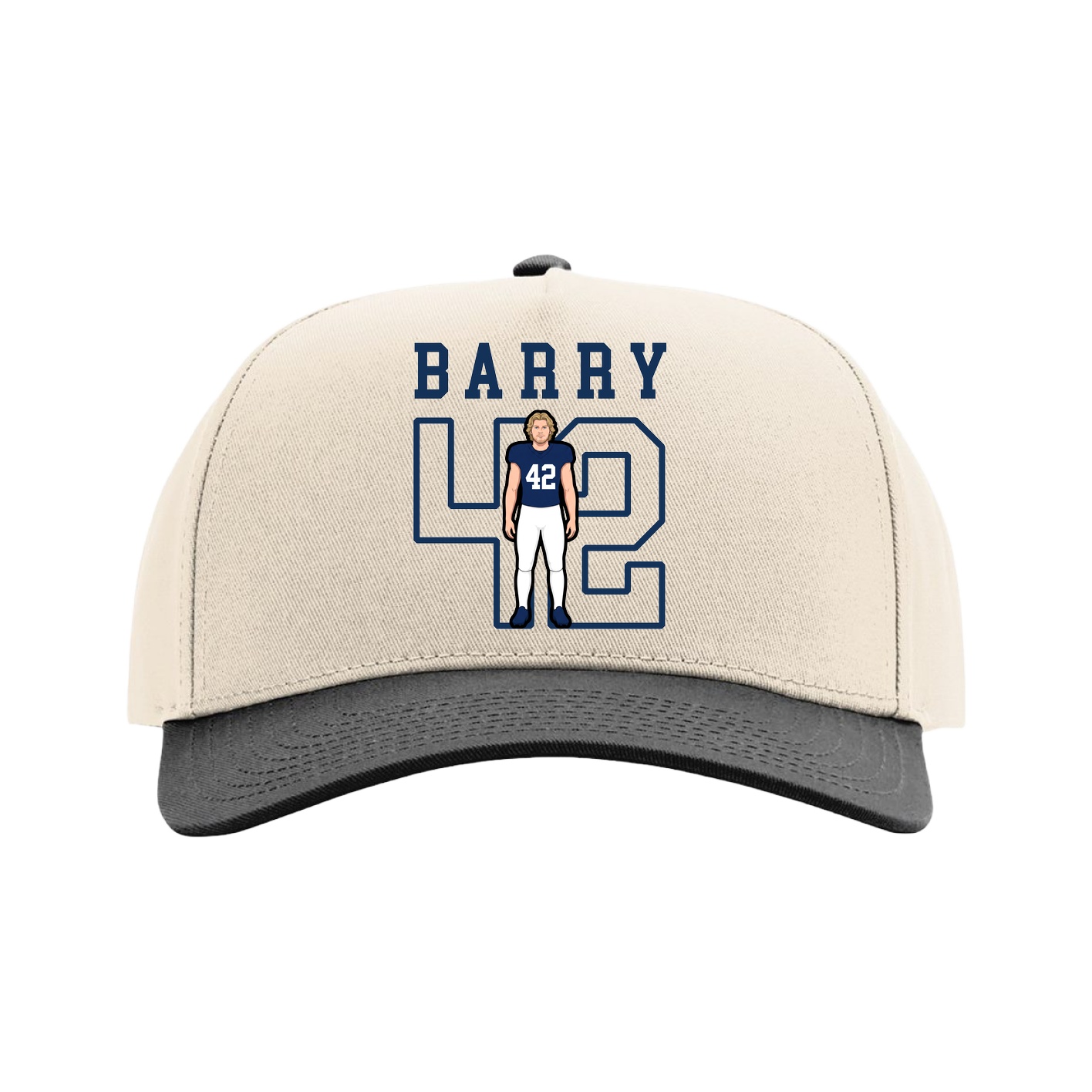Full Fabric Five-Panel Champ Cap — Shirsey in Cream/Black