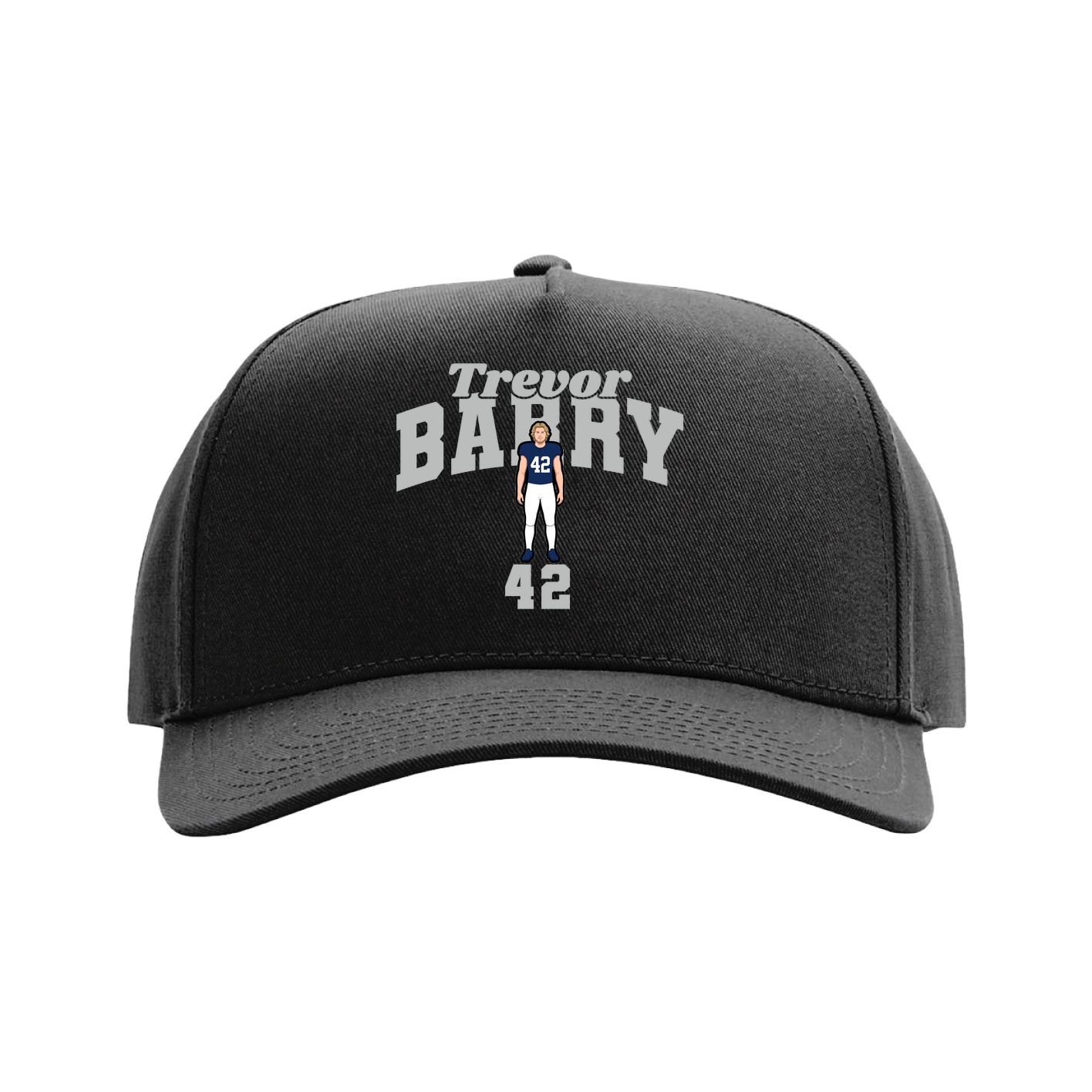 Full Fabric Five-Panel Champ Cap — Signature Arch in Black