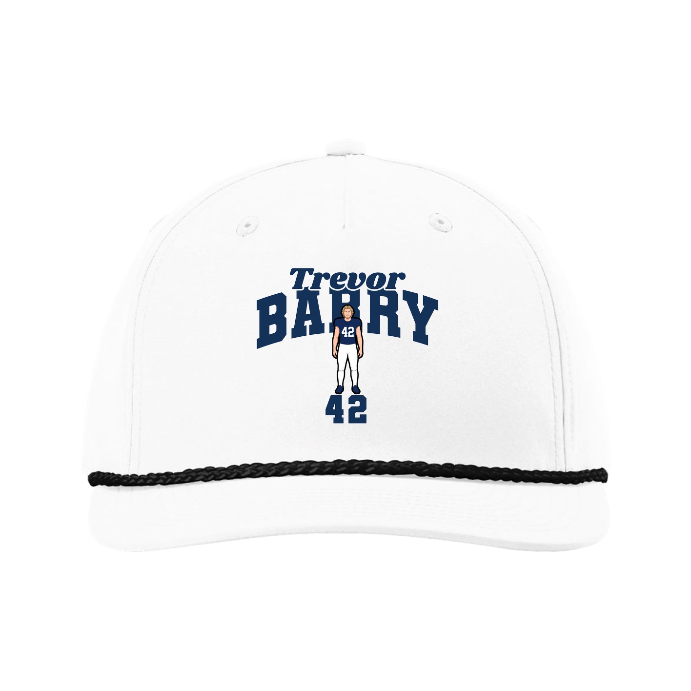 Five-Panel Classic Rope Cap — Signature Arch in White