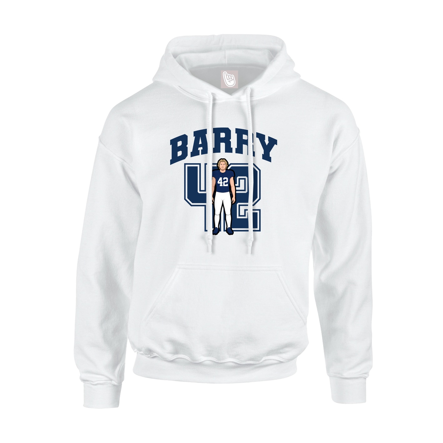 Youth Hoodie — Number in White