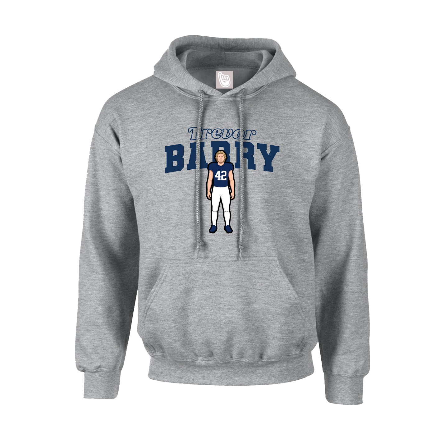 Youth Hoodie — Name Arch in Grey