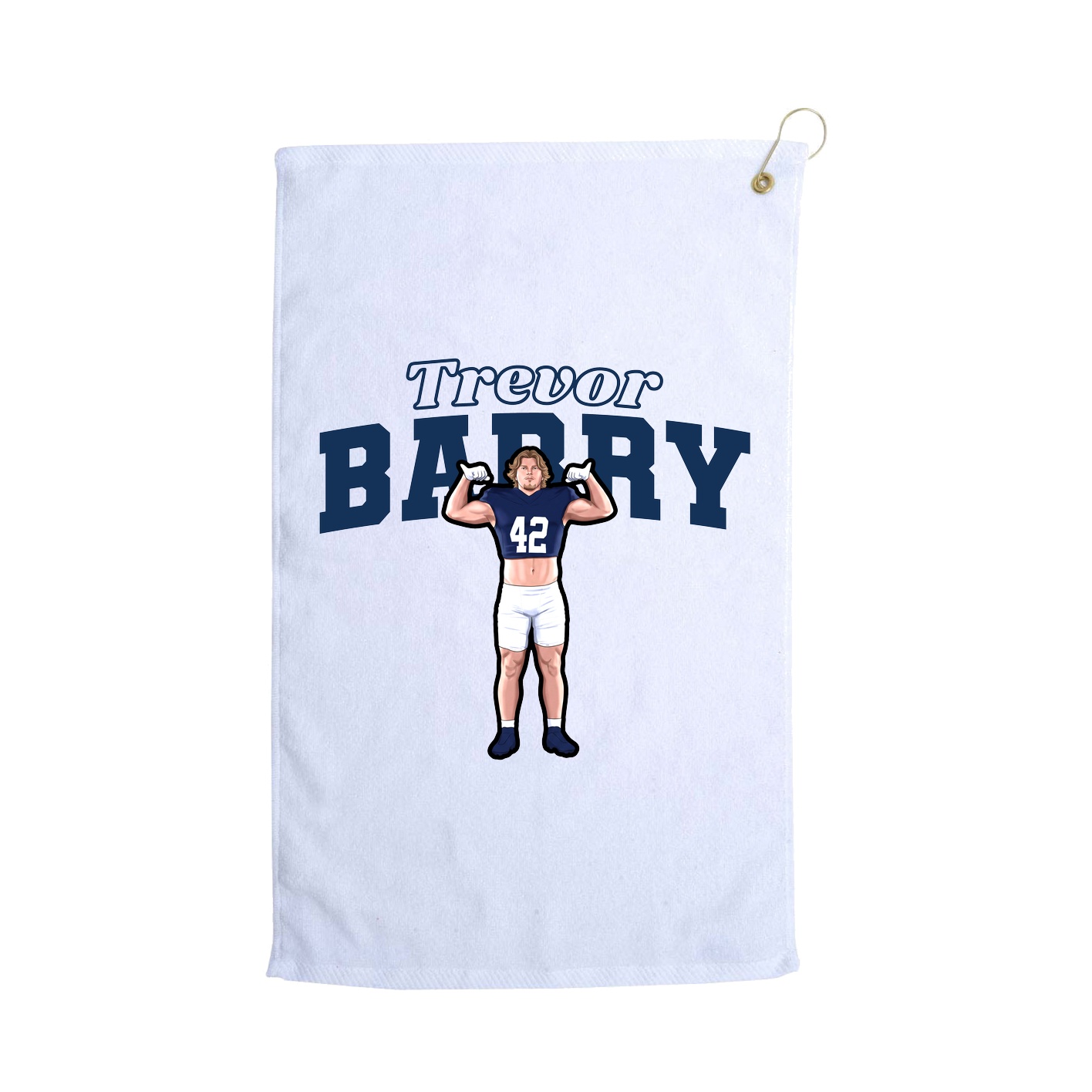 Golf Towel — Name Arch in White