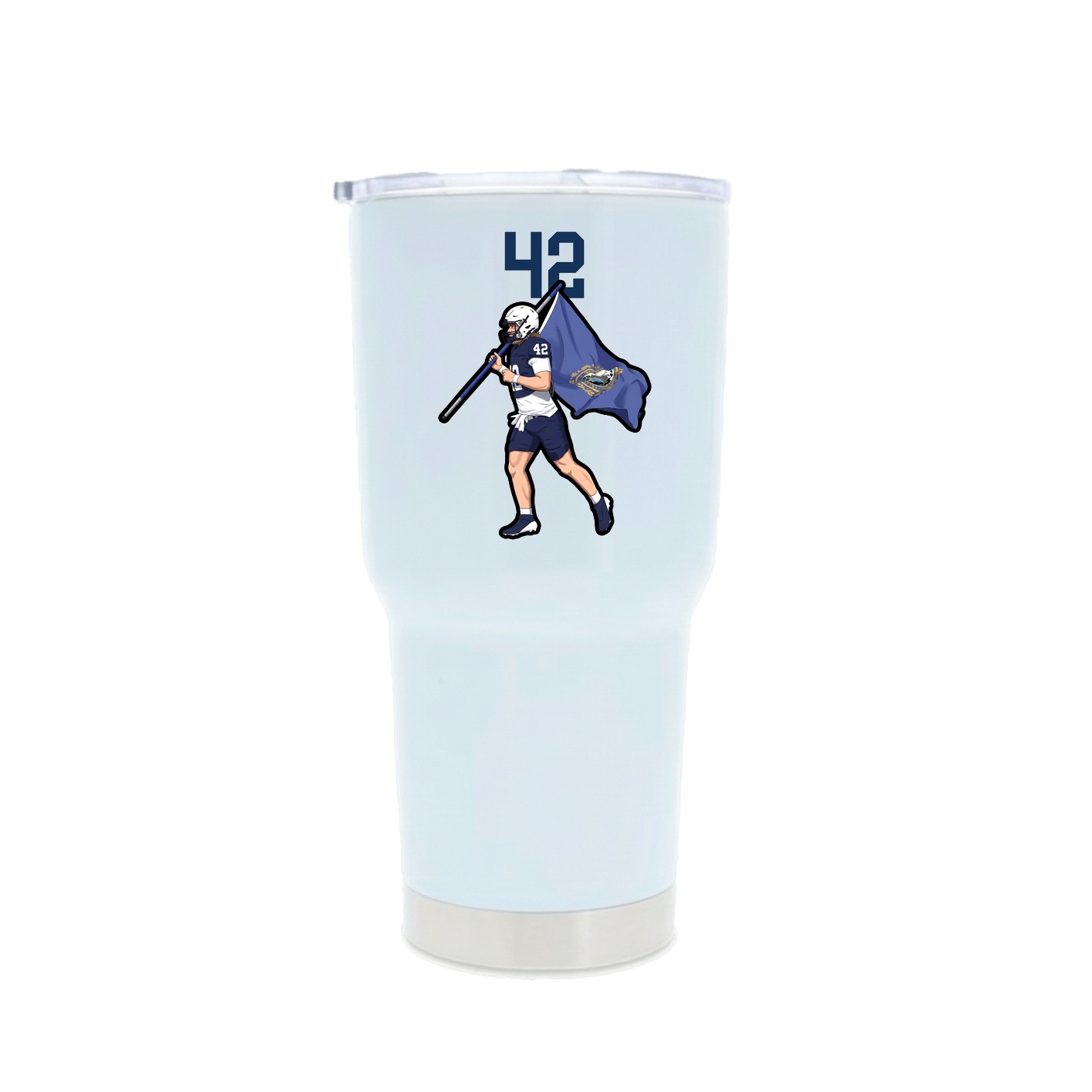 30oz Stainless Steel Tumbler — Number Top in White
