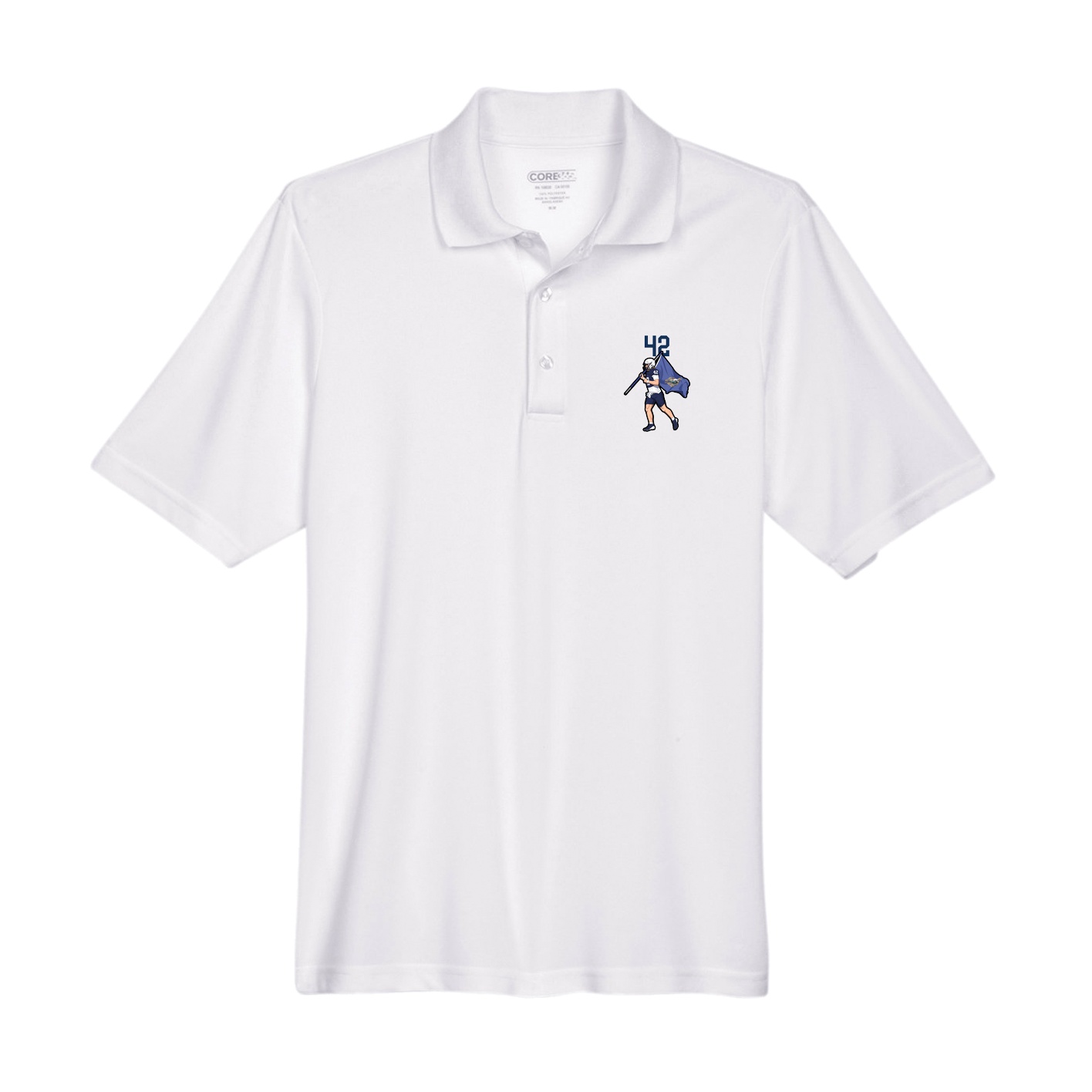 Performance Polo — Number Top in White