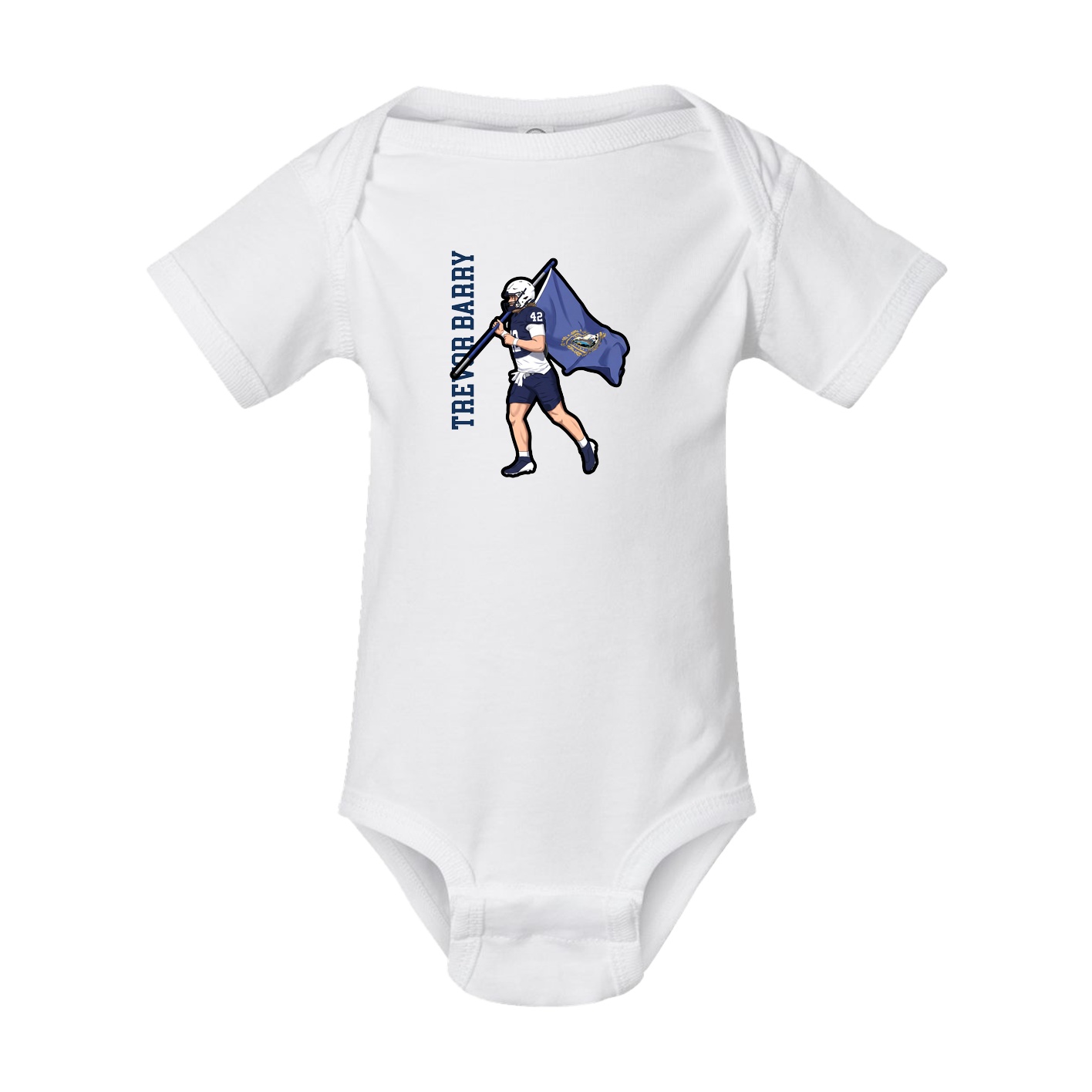 Baby Onesie — Name Vertical in White