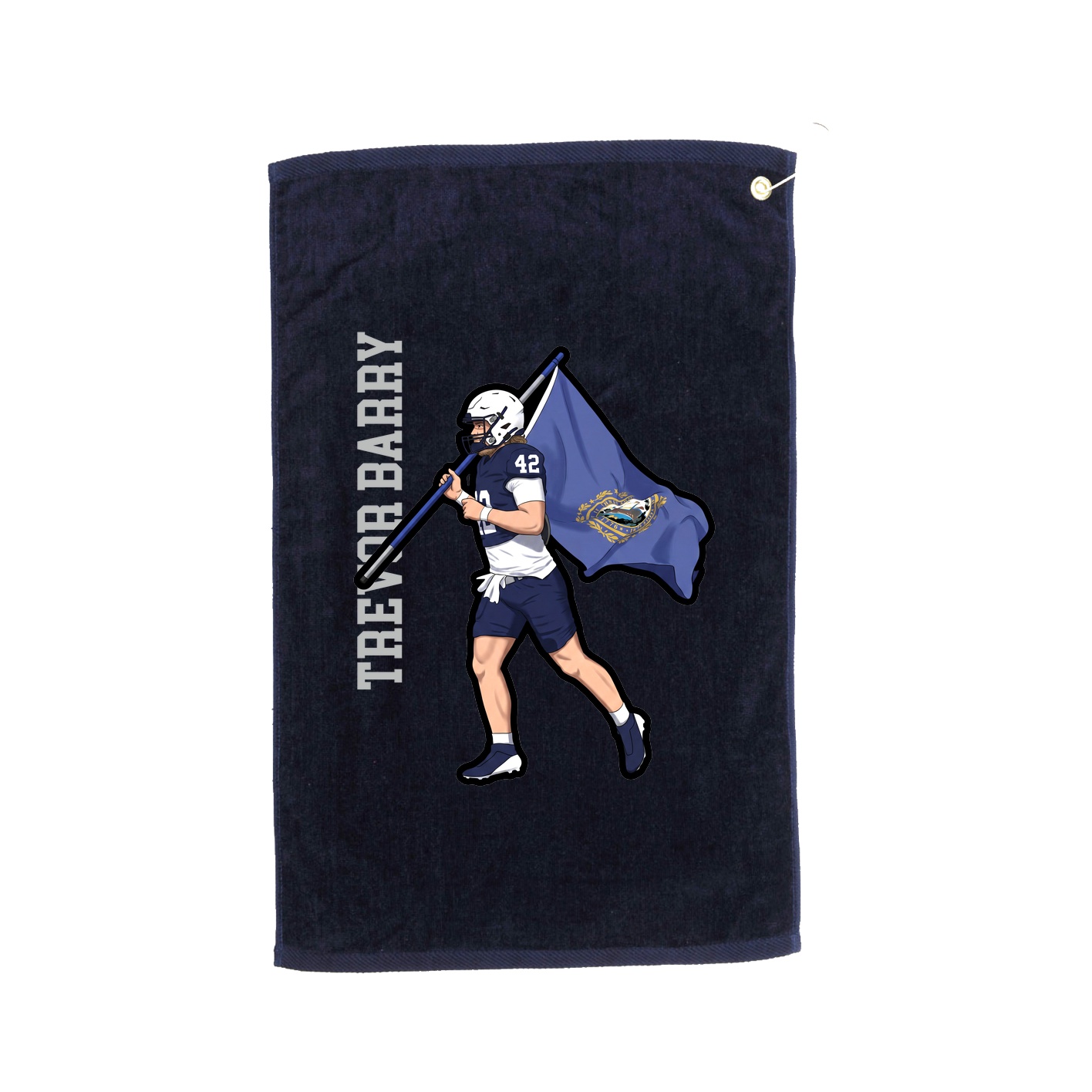 Golf Towel — Name Vertical in Navy