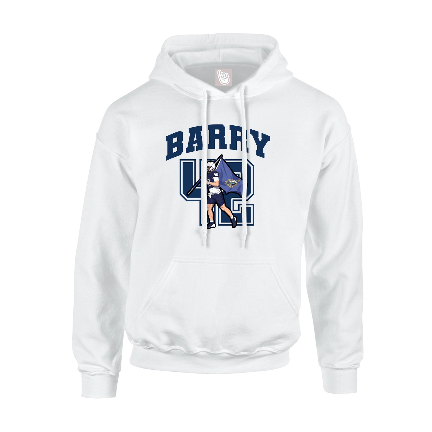 Youth Hoodie — Number in White