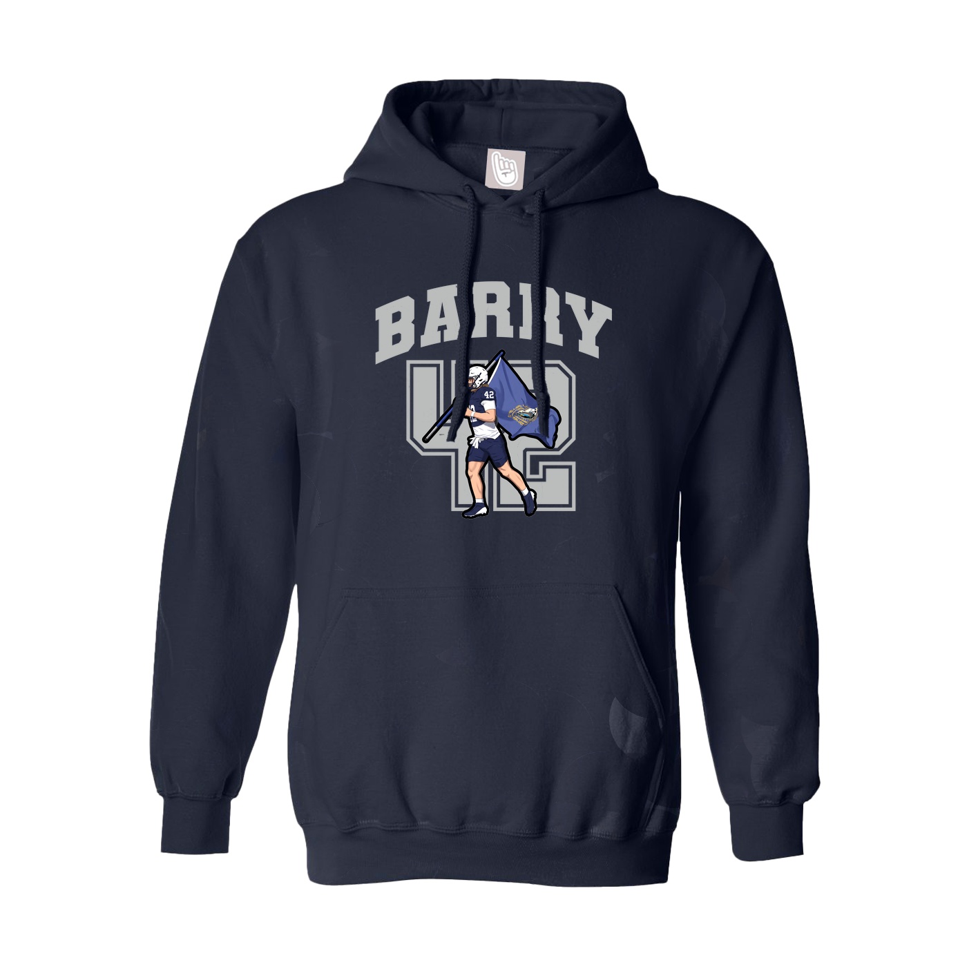 Youth Hoodie — Number in Navy