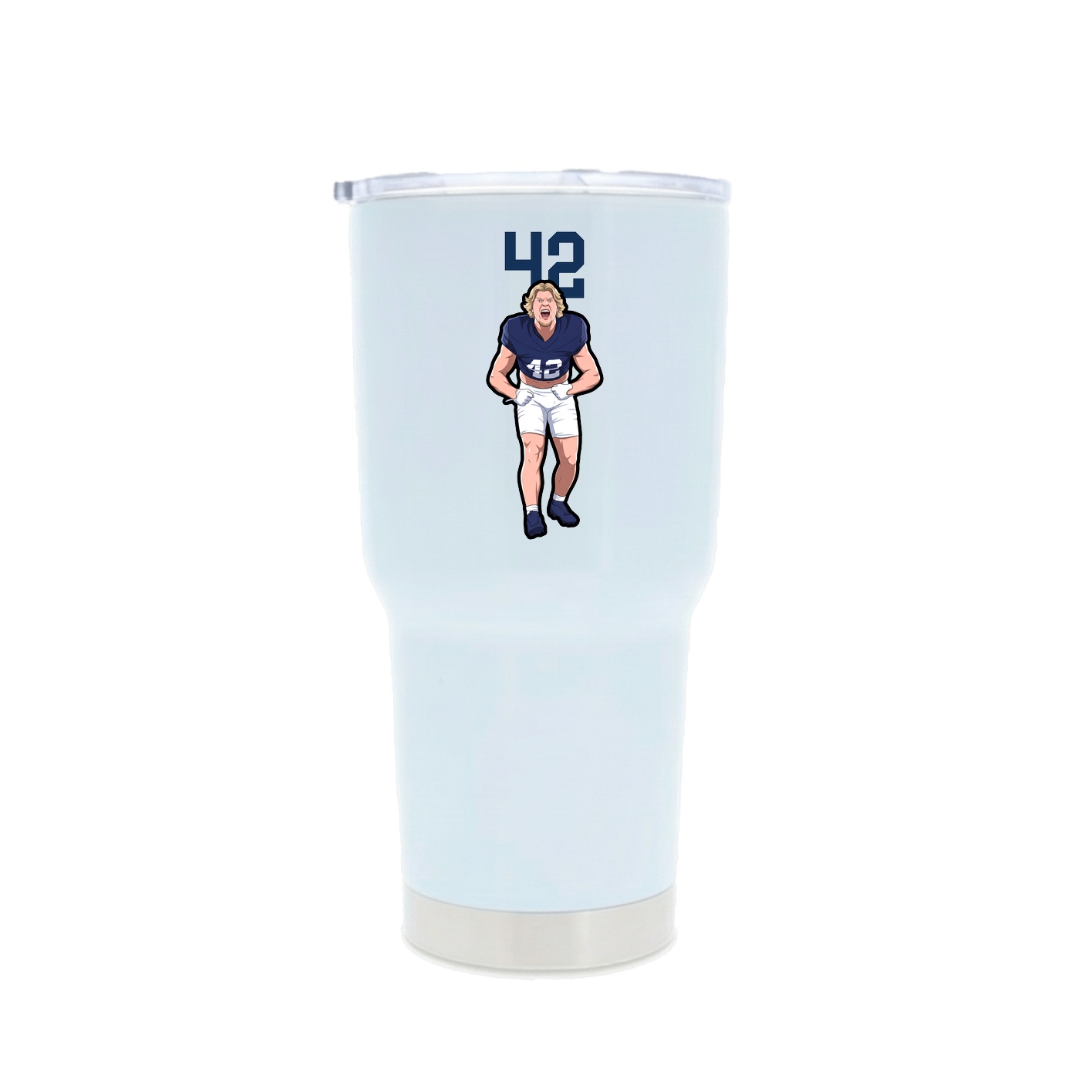 30oz Stainless Steel Tumbler — Number Top in White