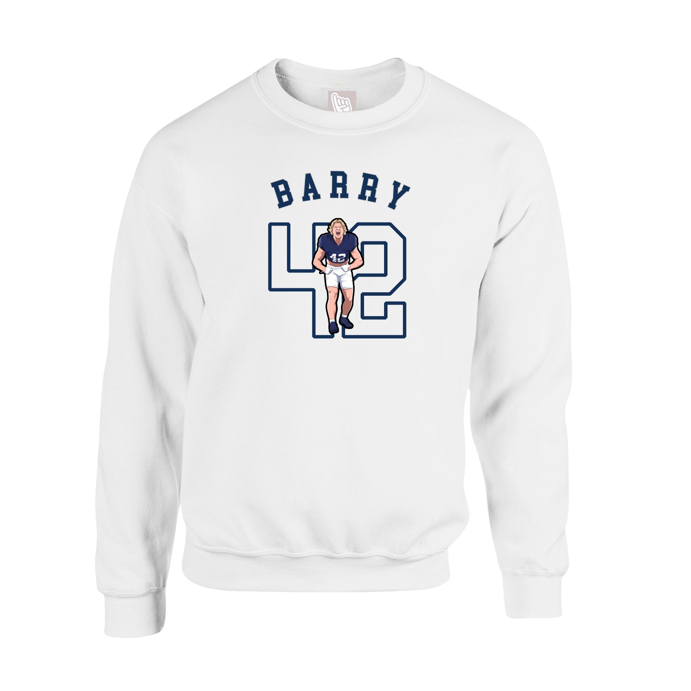 Fleece Crew — Shirsey Arch in White
