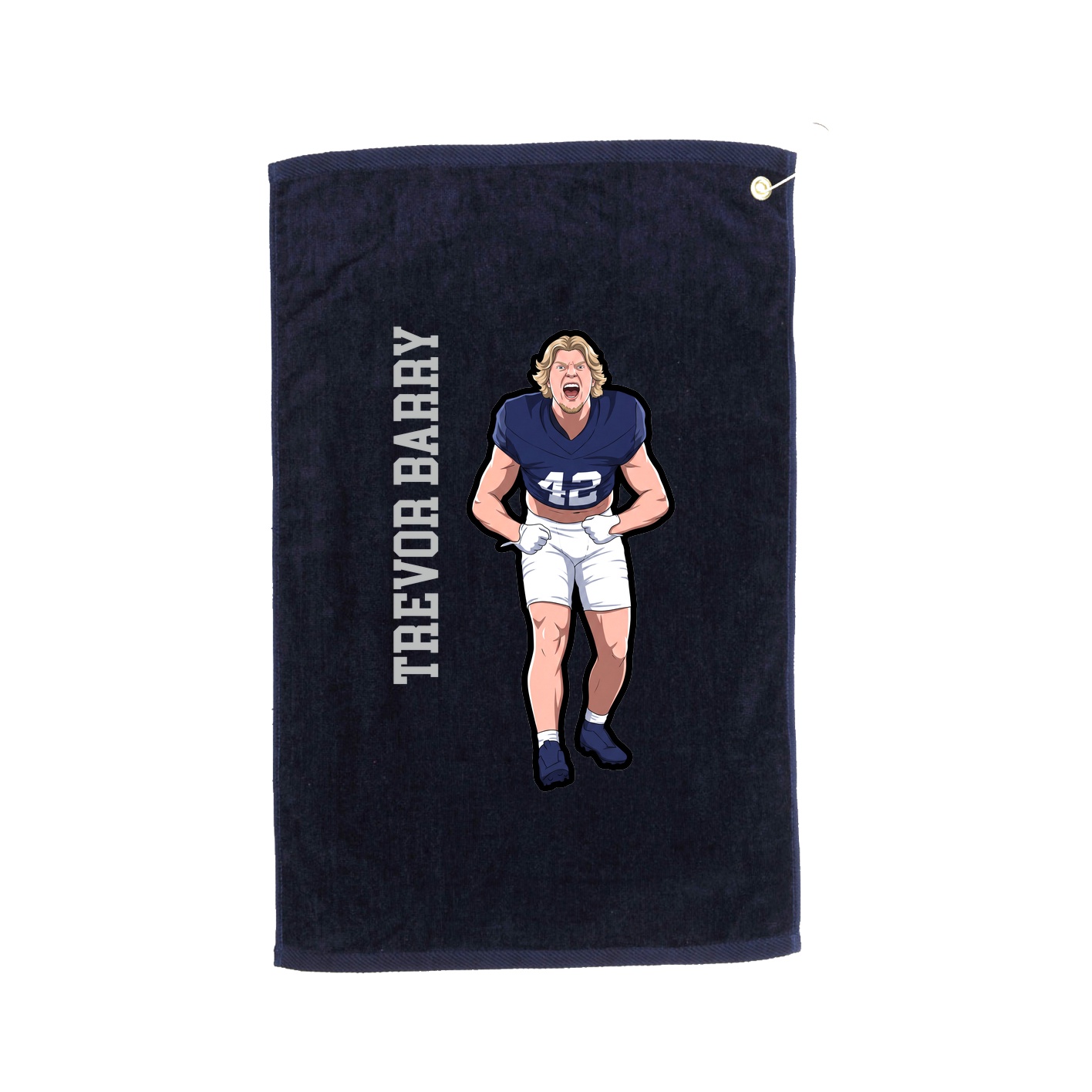 Golf Towel — Name Vertical in Navy