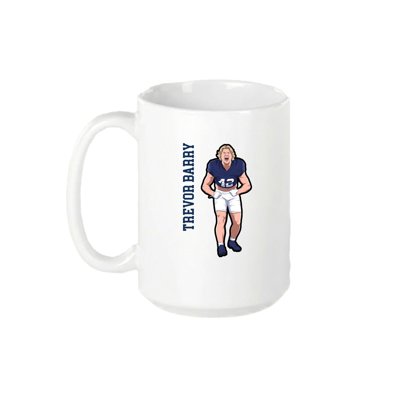 15oz Coffee Mug — Name Vertical in White