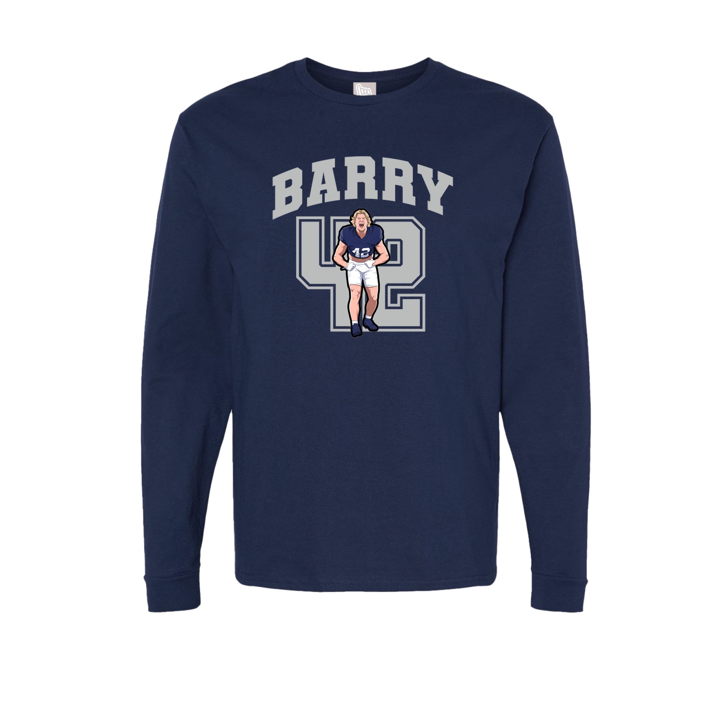 Long Sleeve Tee — Number in Navy