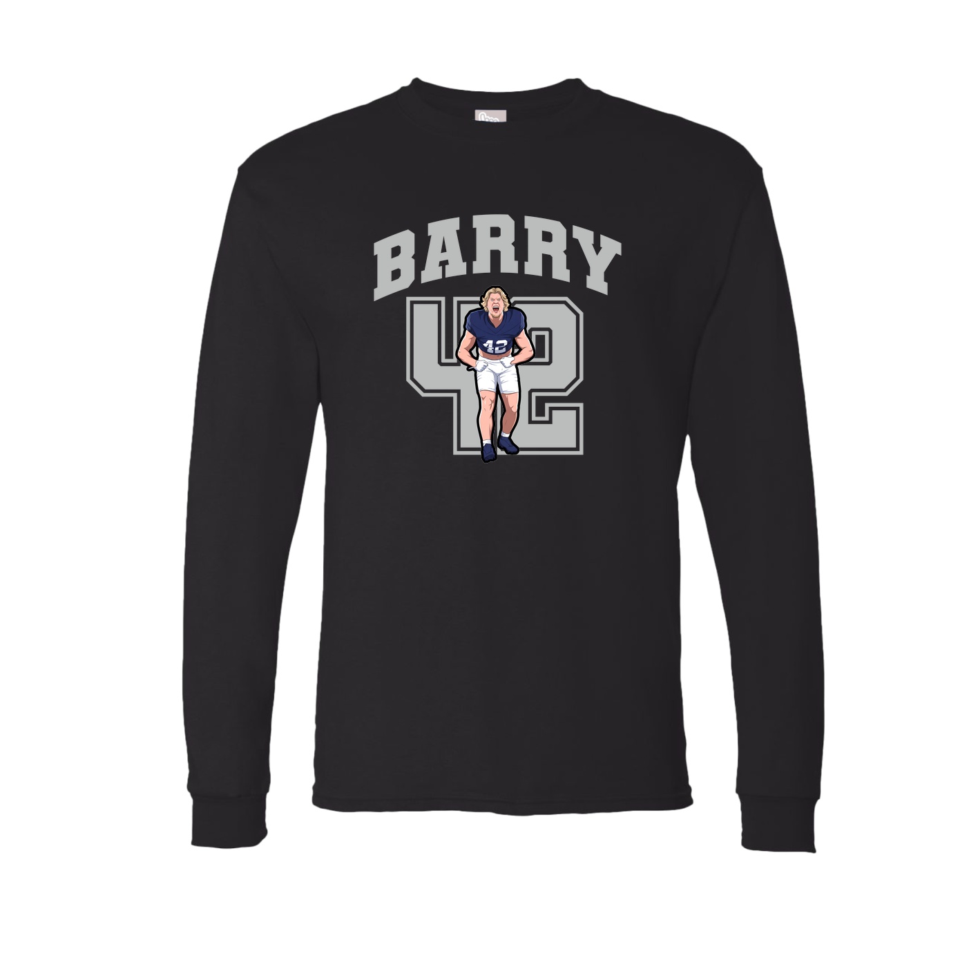 Long Sleeve Tee — Number in Black