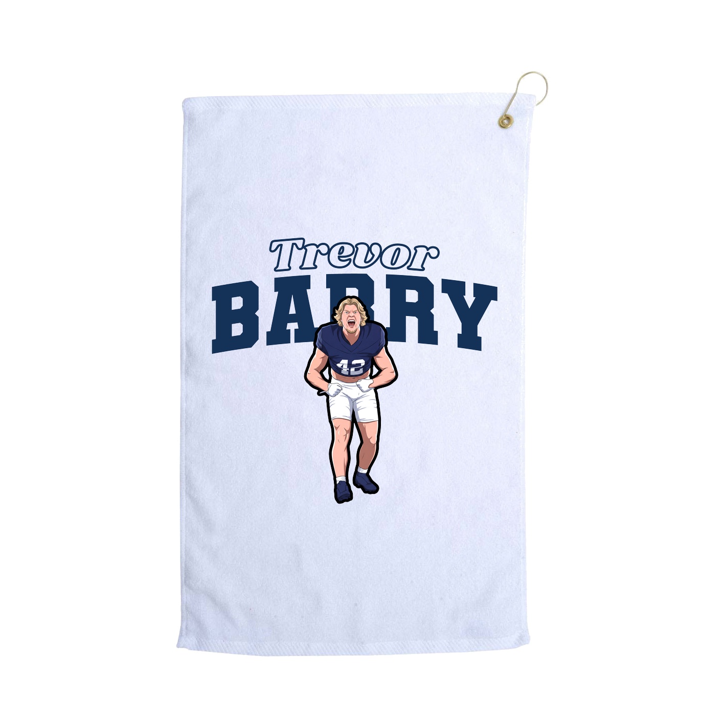 Golf Towel — Name Arch in White