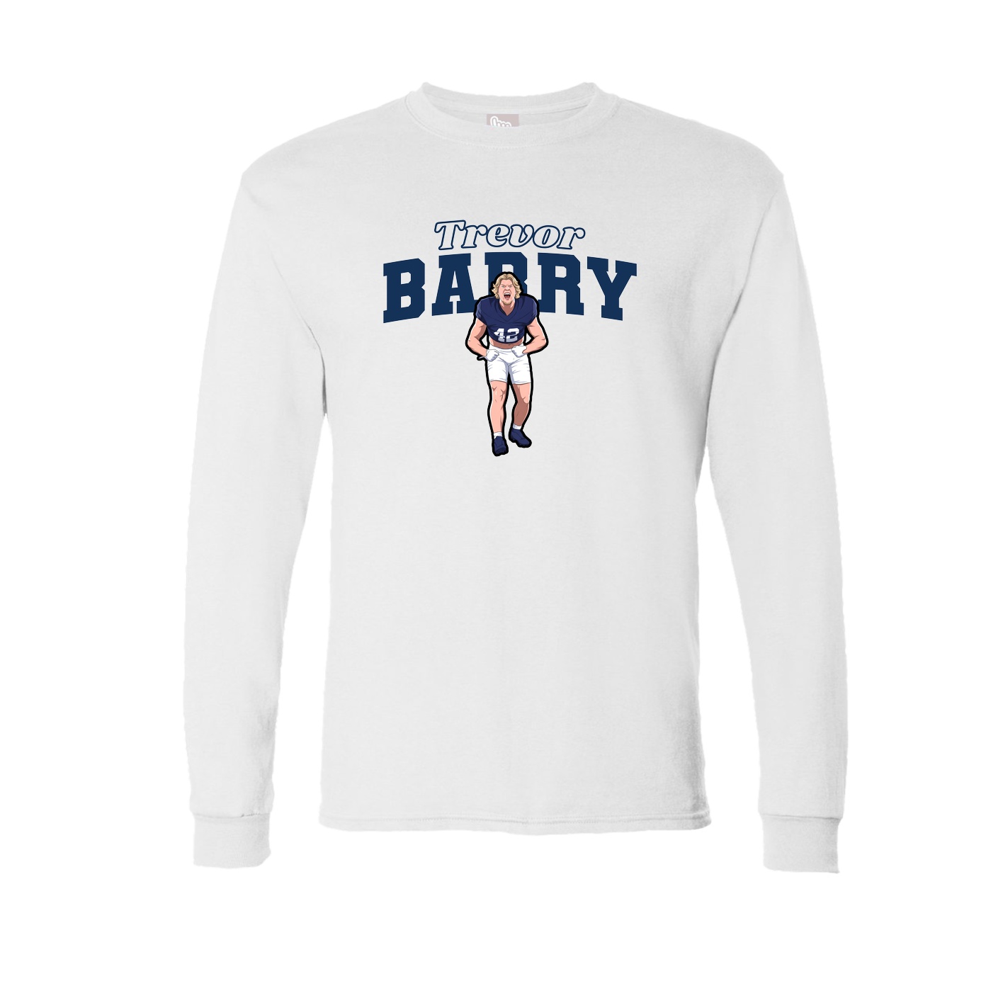 Long Sleeve Tee — Name Arch in White