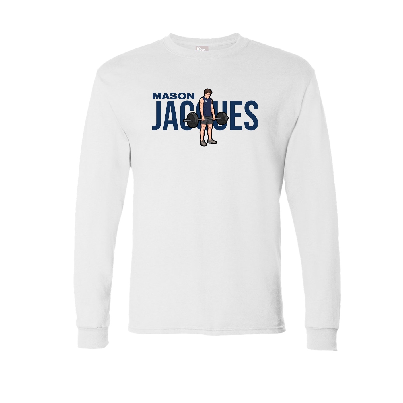 Long Sleeve Tee — Player Name in White