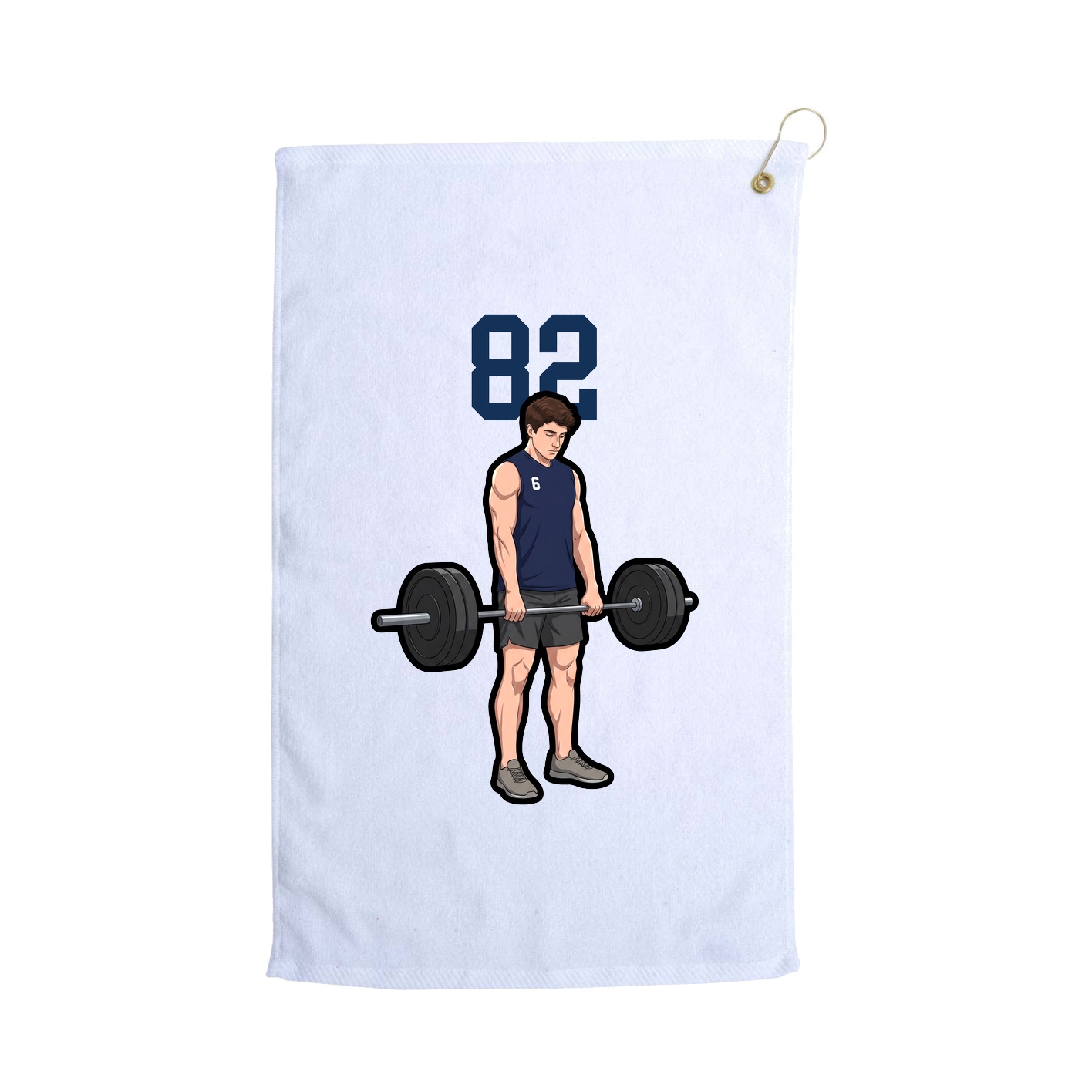 Golf Towel — Number Top in White