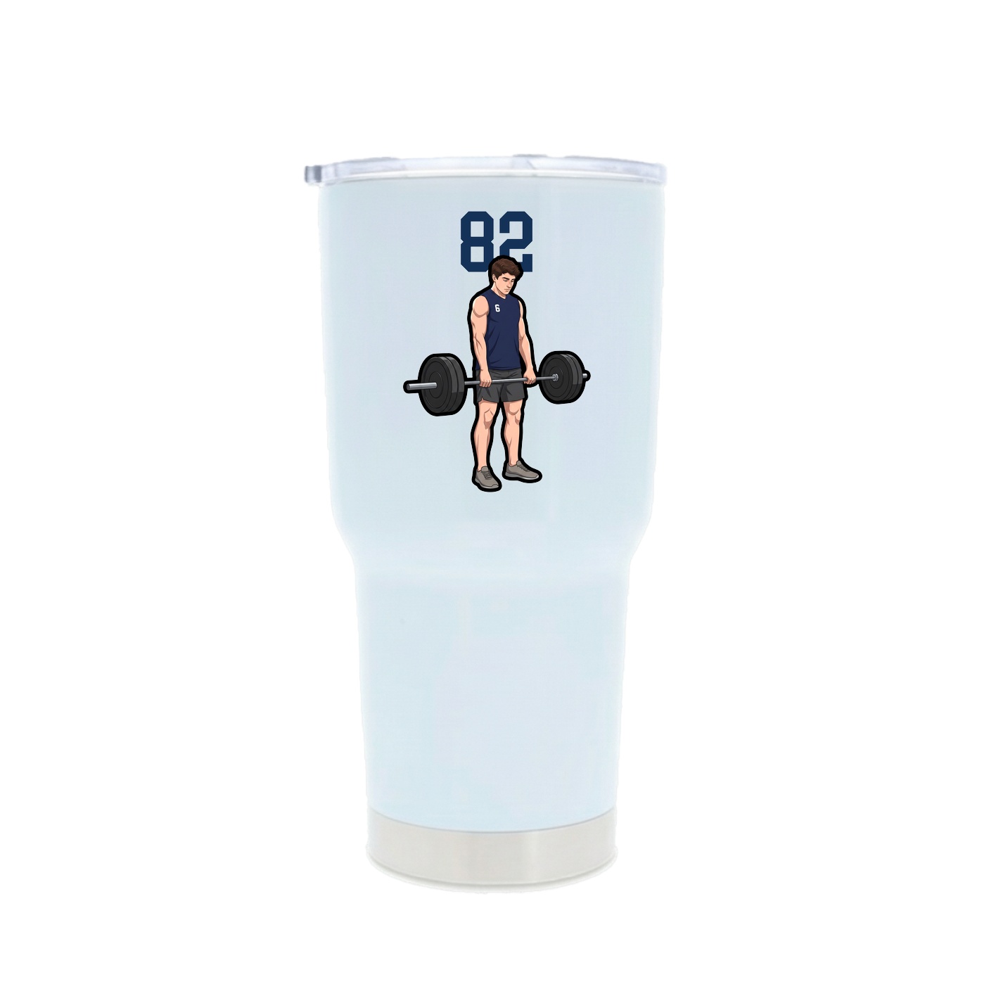 30oz Stainless Steel Tumbler — Number Top in White