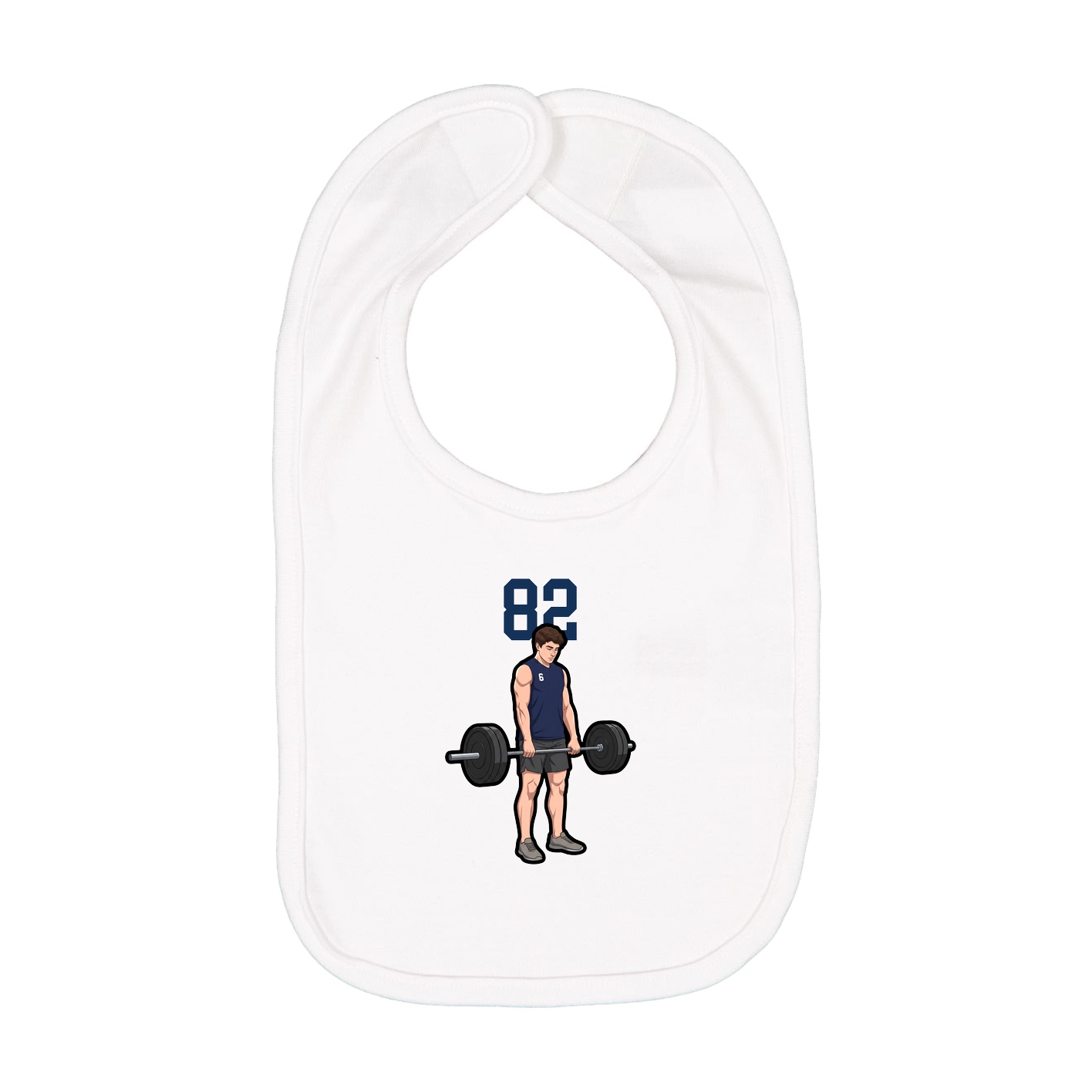 Infant Bib — Number Top in White