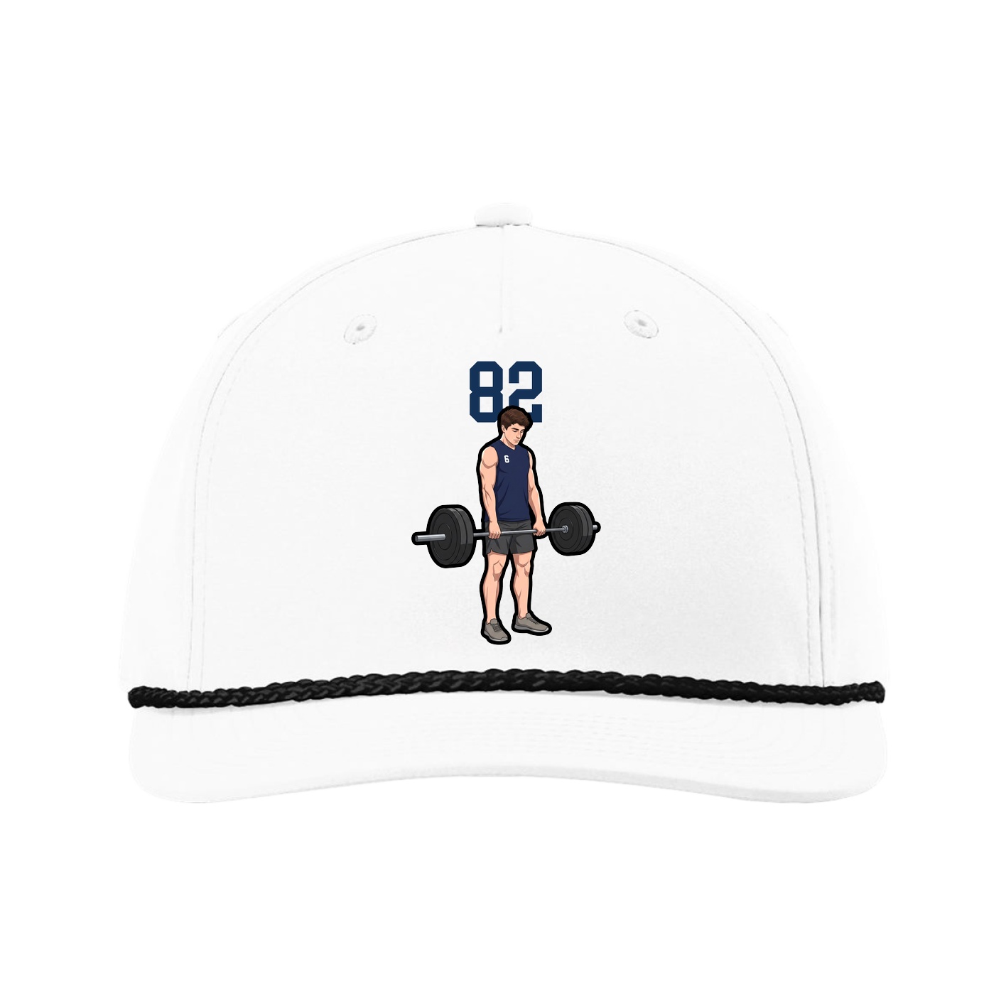 Five-Panel Classic Rope Cap — Number Top in White