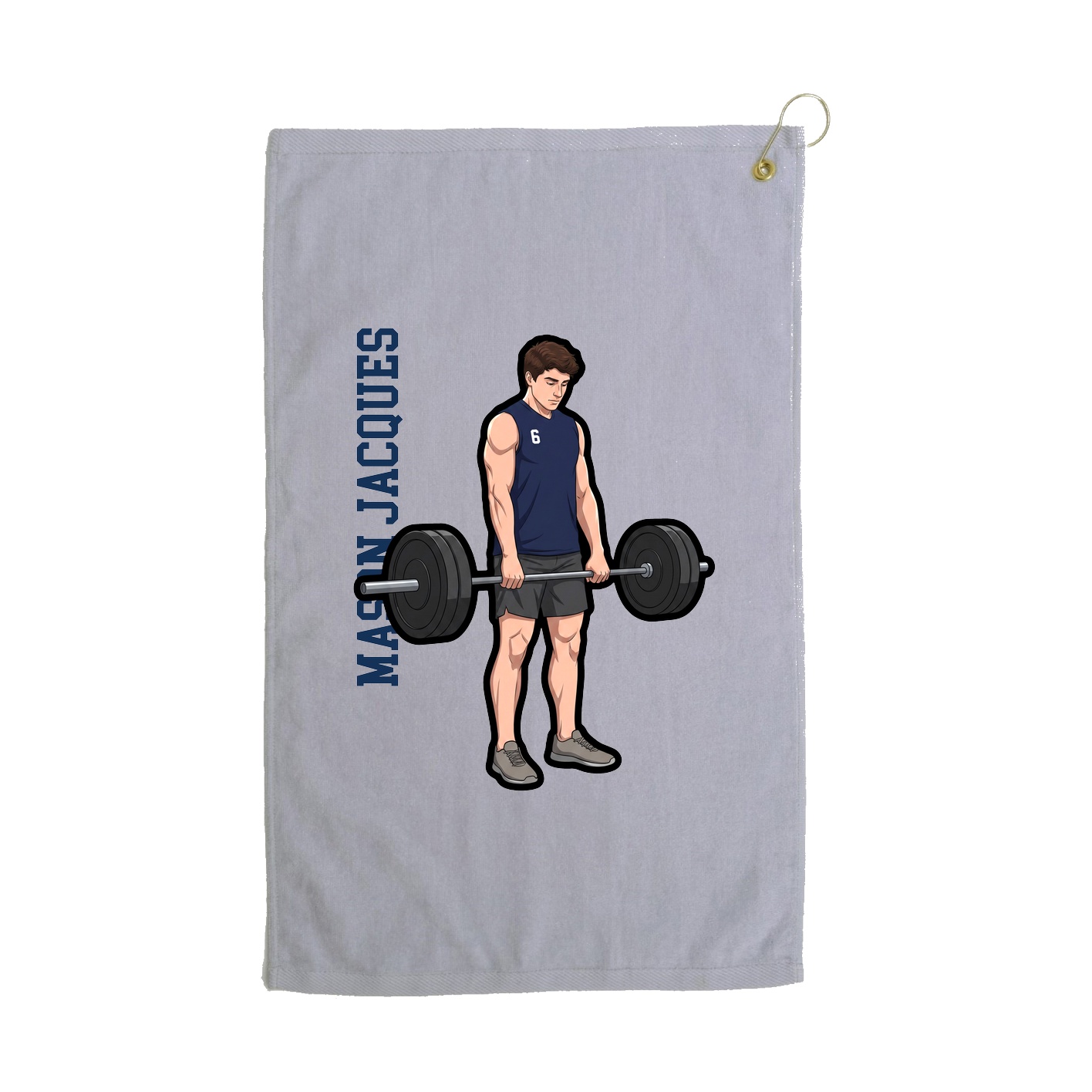 Golf Towel — Name Vertical in Grey
