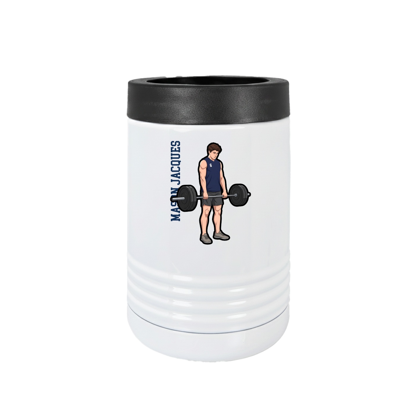 Beverage Holder — Name Vertical in White