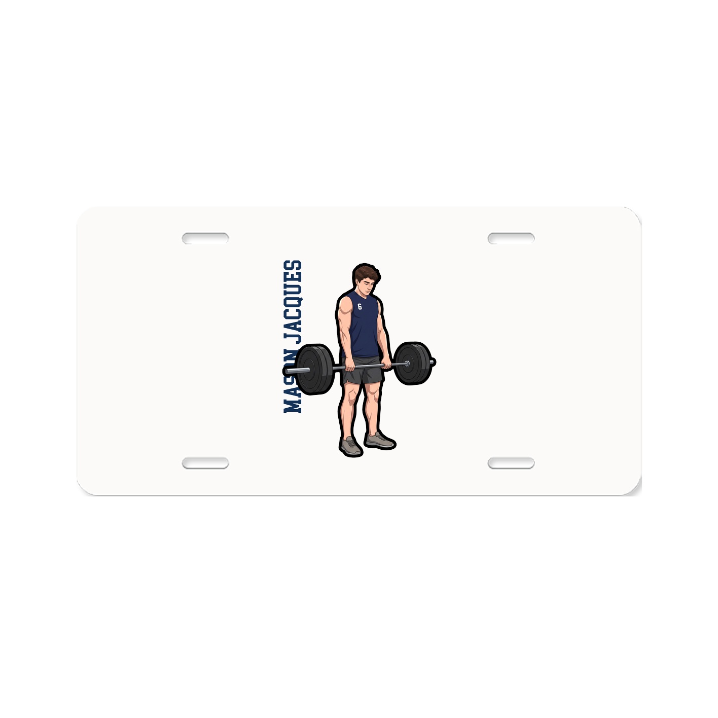 License Plate — Name Vertical in Classic