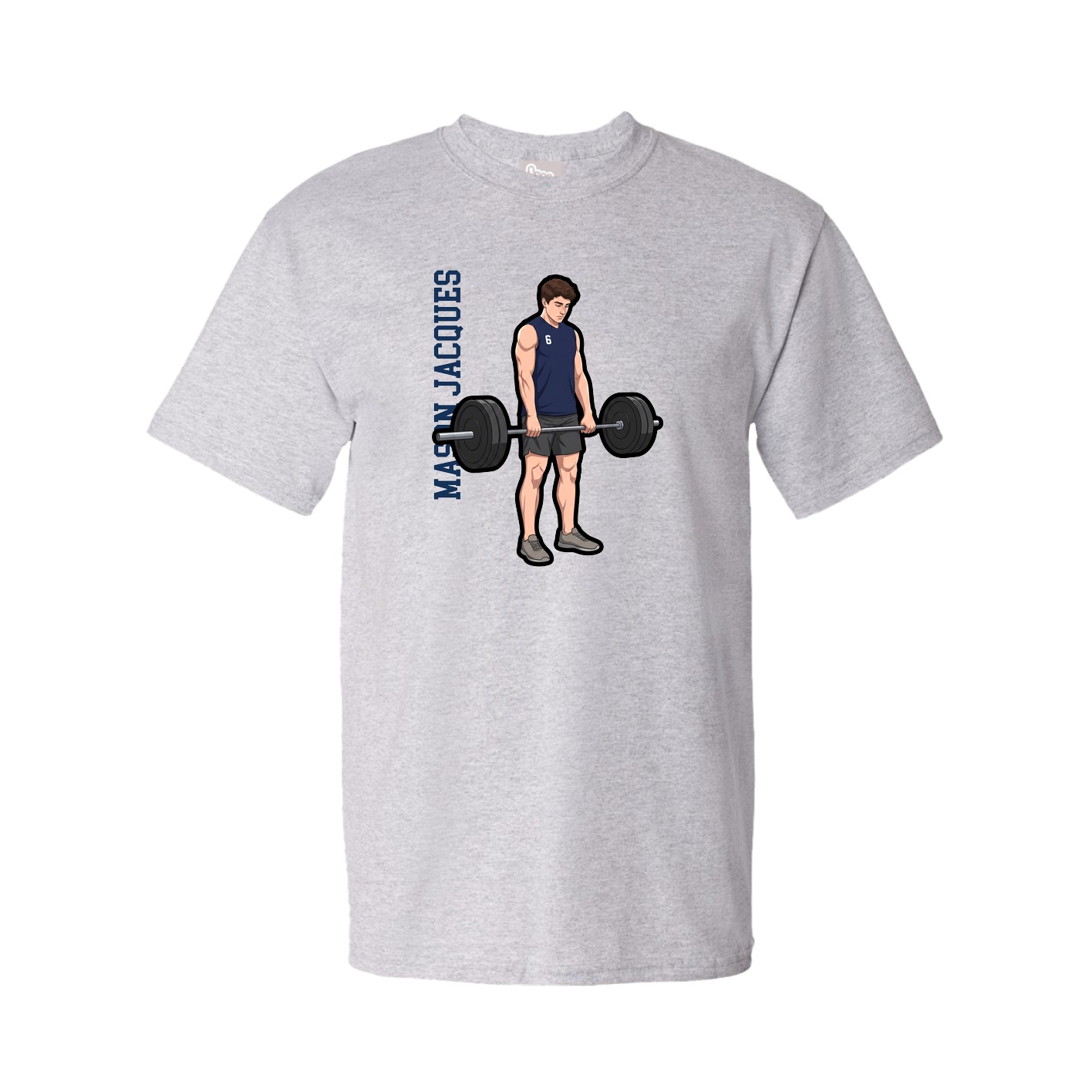 Tee — Name Vertical in Grey