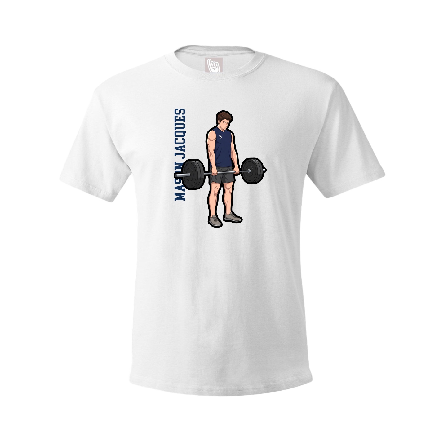 Youth Tee — Name Vertical in White