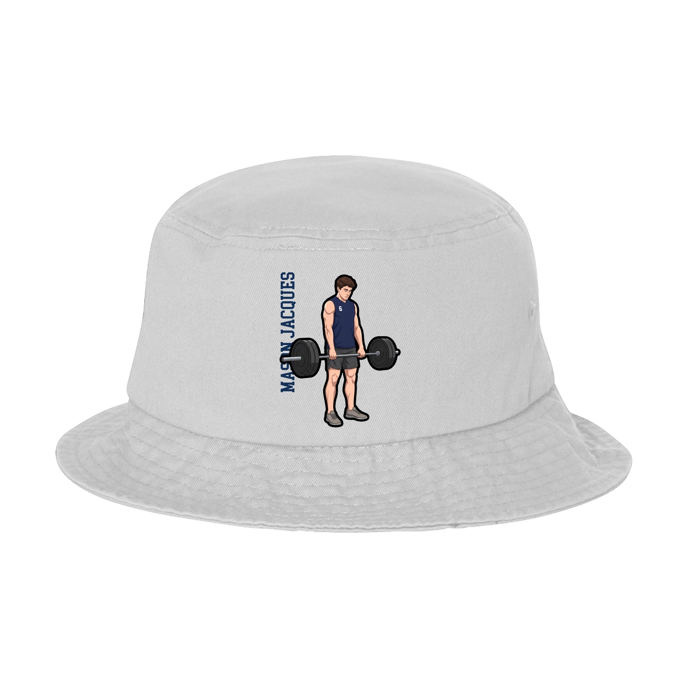 Bucket Cap — Name Vertical in White