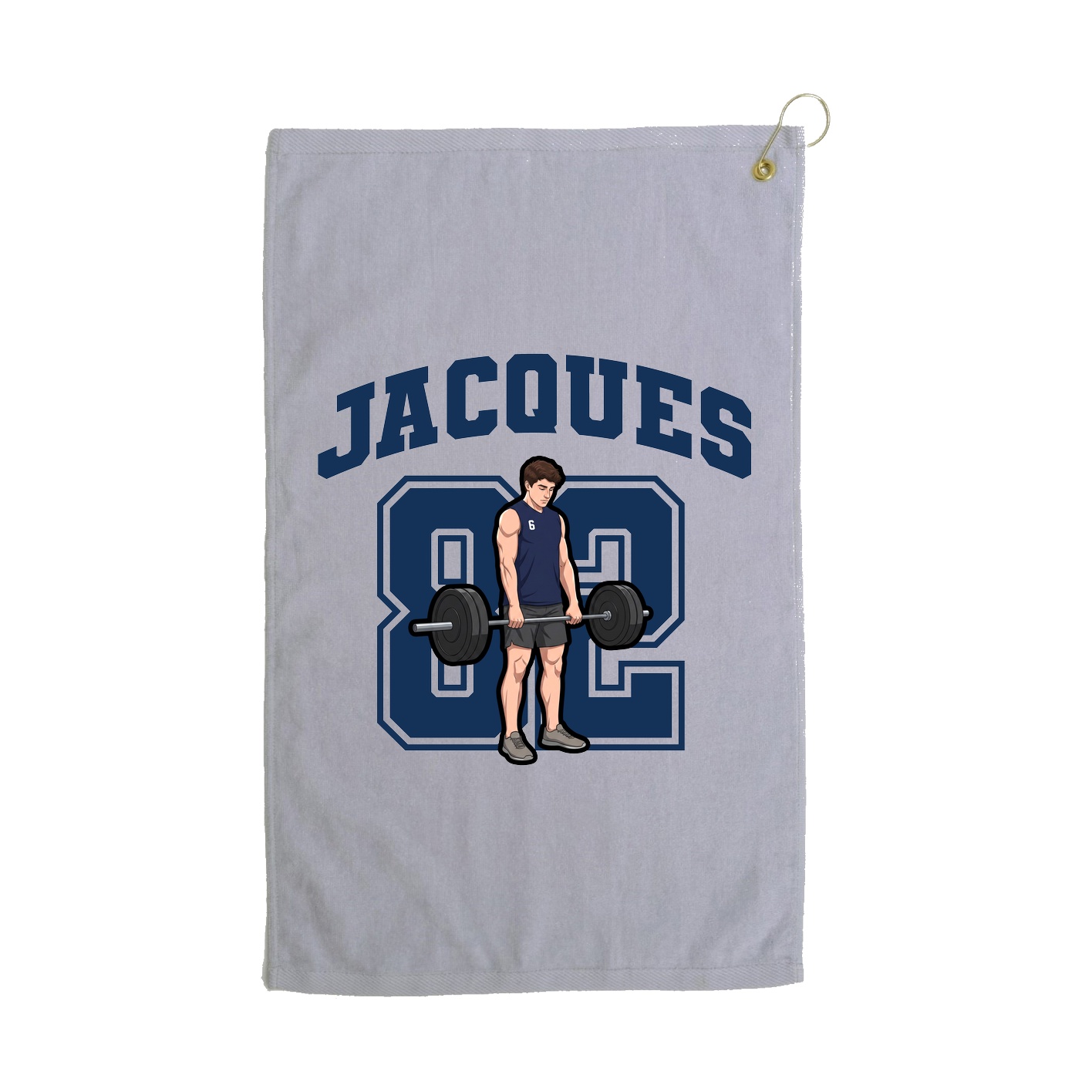 Golf Towel — Number in Grey