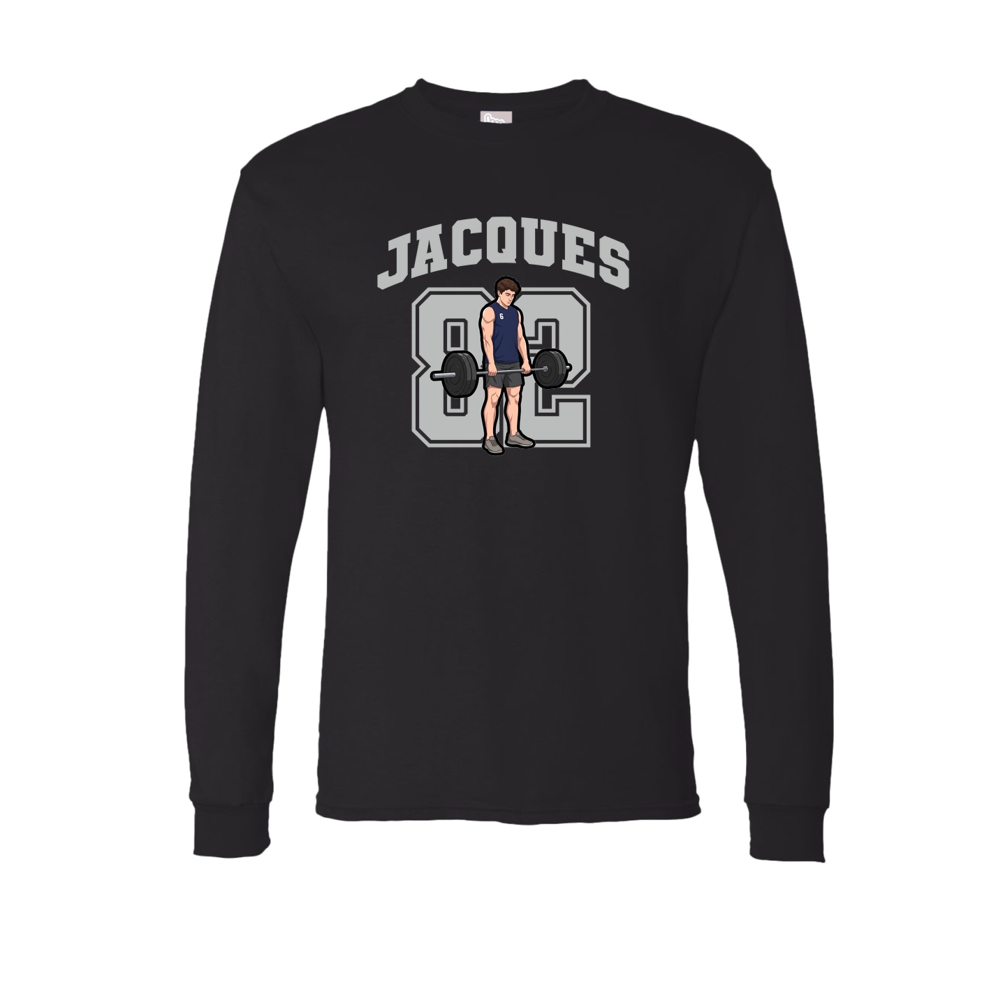 Long Sleeve Tee — Number in Black