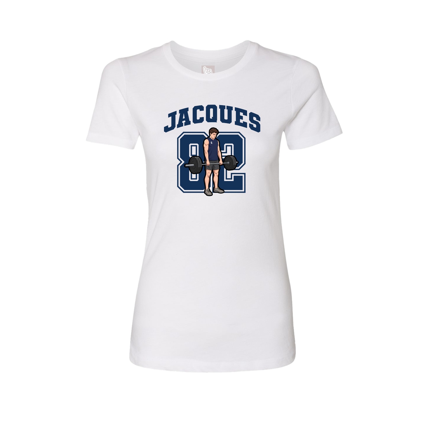 Fitted Women's Tee — Number in White
