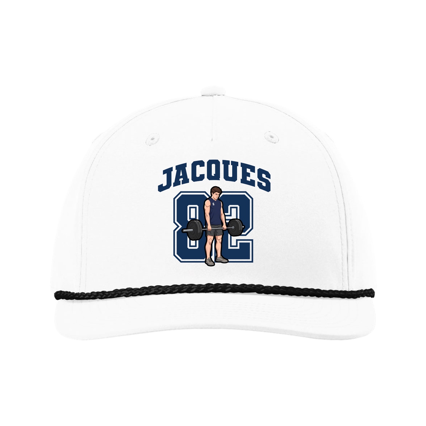 Five-Panel Classic Rope Cap — Number in White