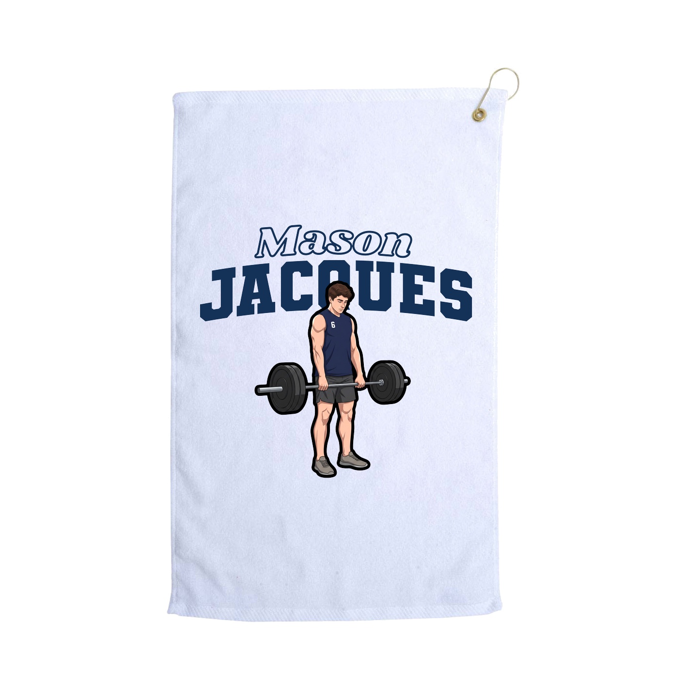 Golf Towel — Name Arch in White