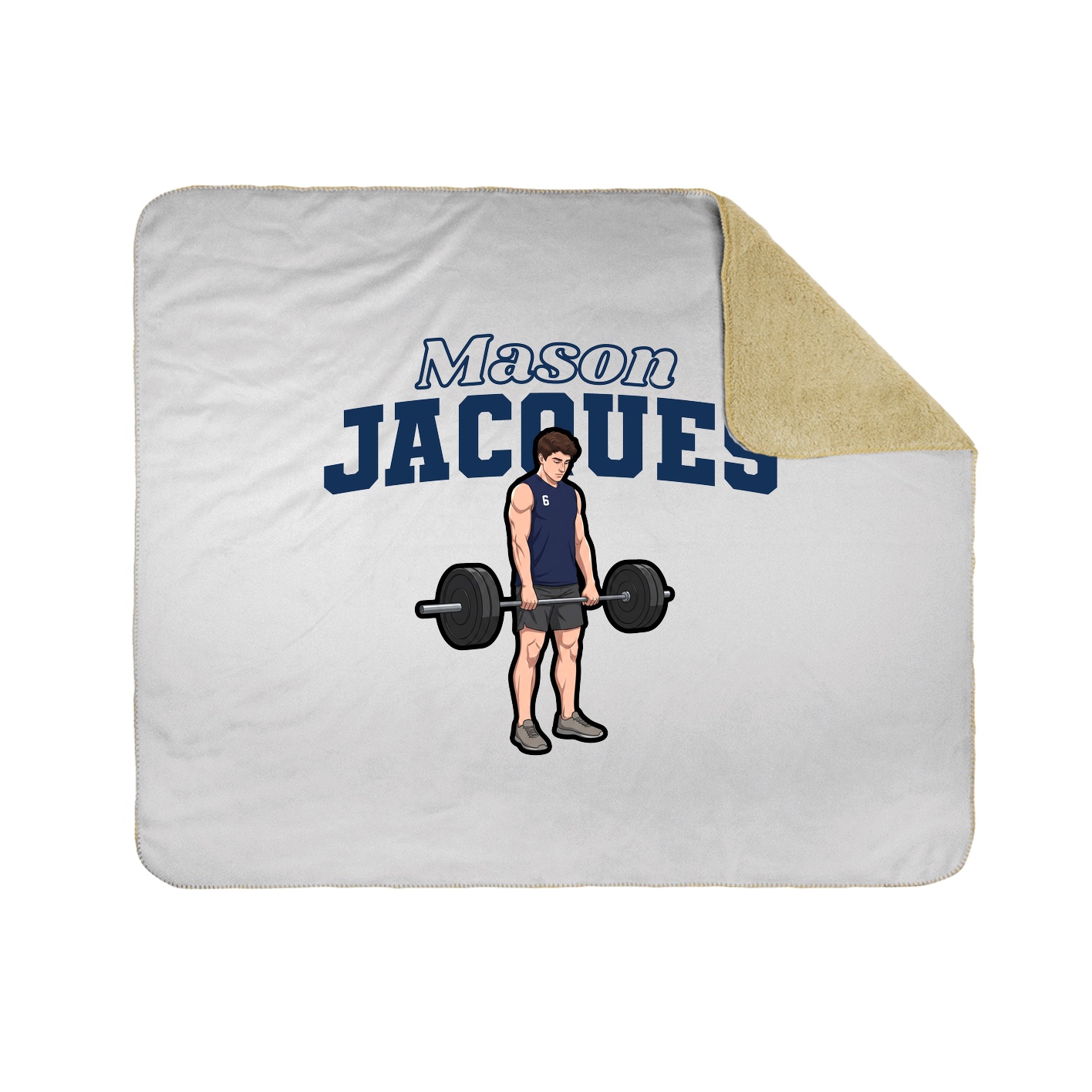 Throw Blanket — Name Arch in White