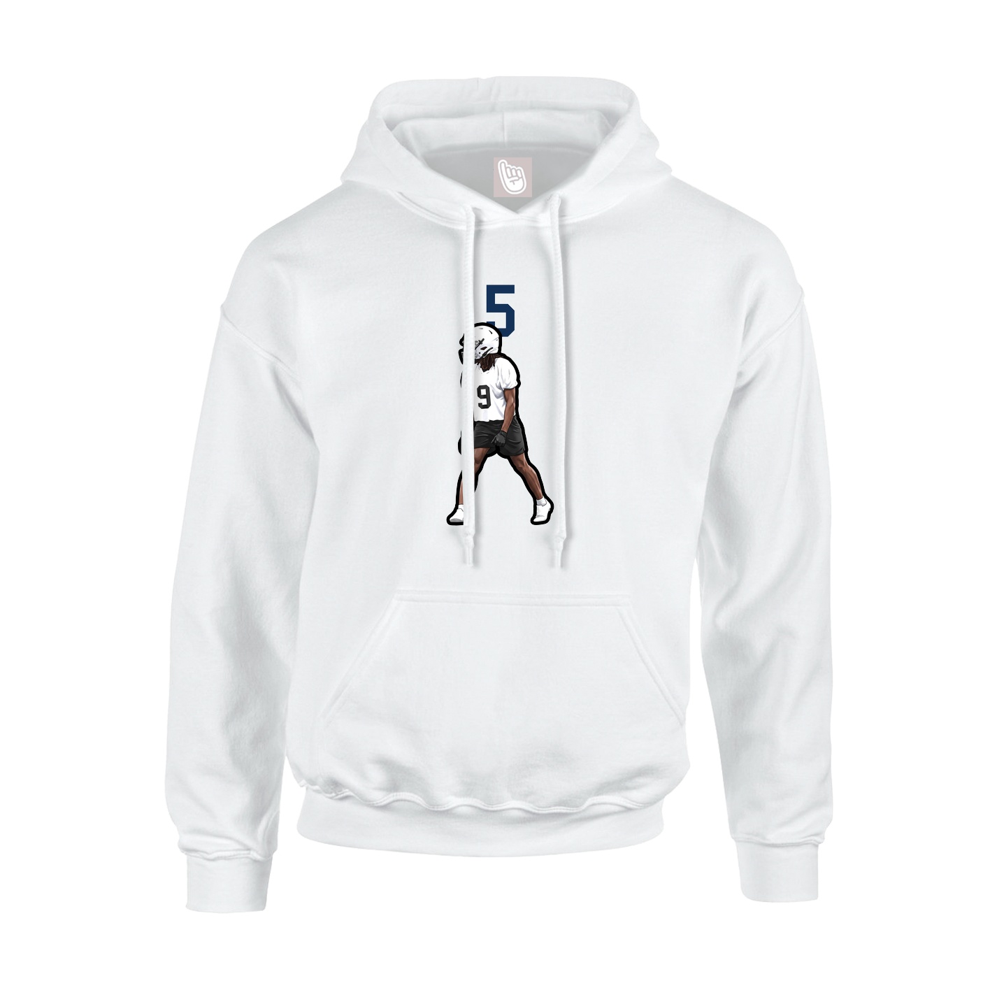 Hoodie — Number Top in White