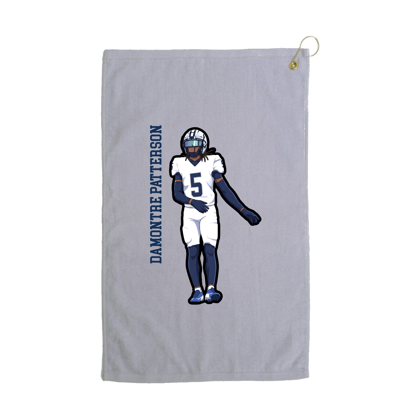 Golf Towel — Name Vertical in Grey