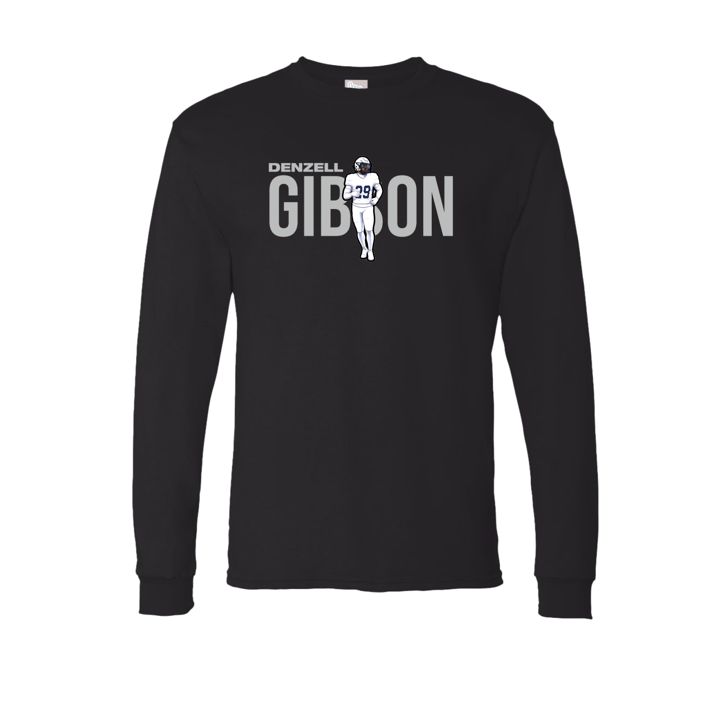 Long Sleeve Tee — Player Name in Black
