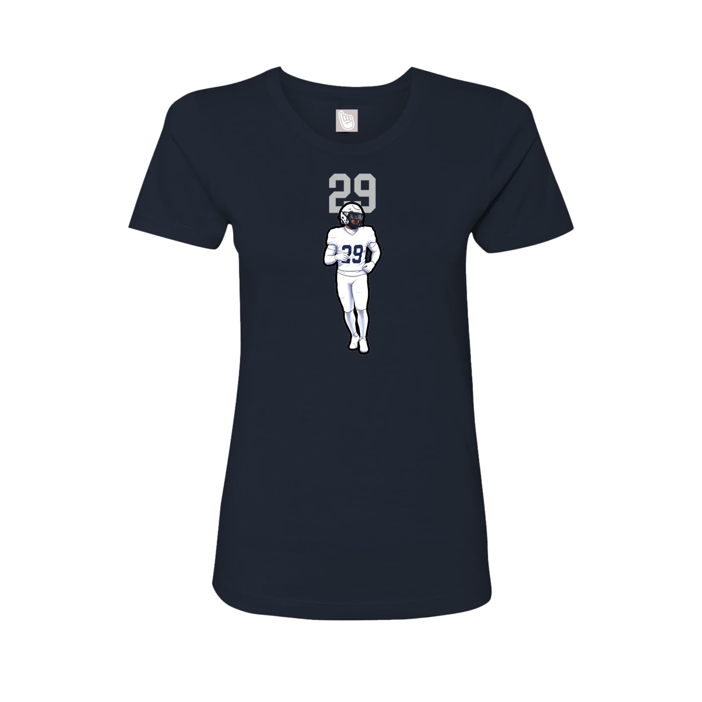 Fitted Women's Tee — Number Top in Navy