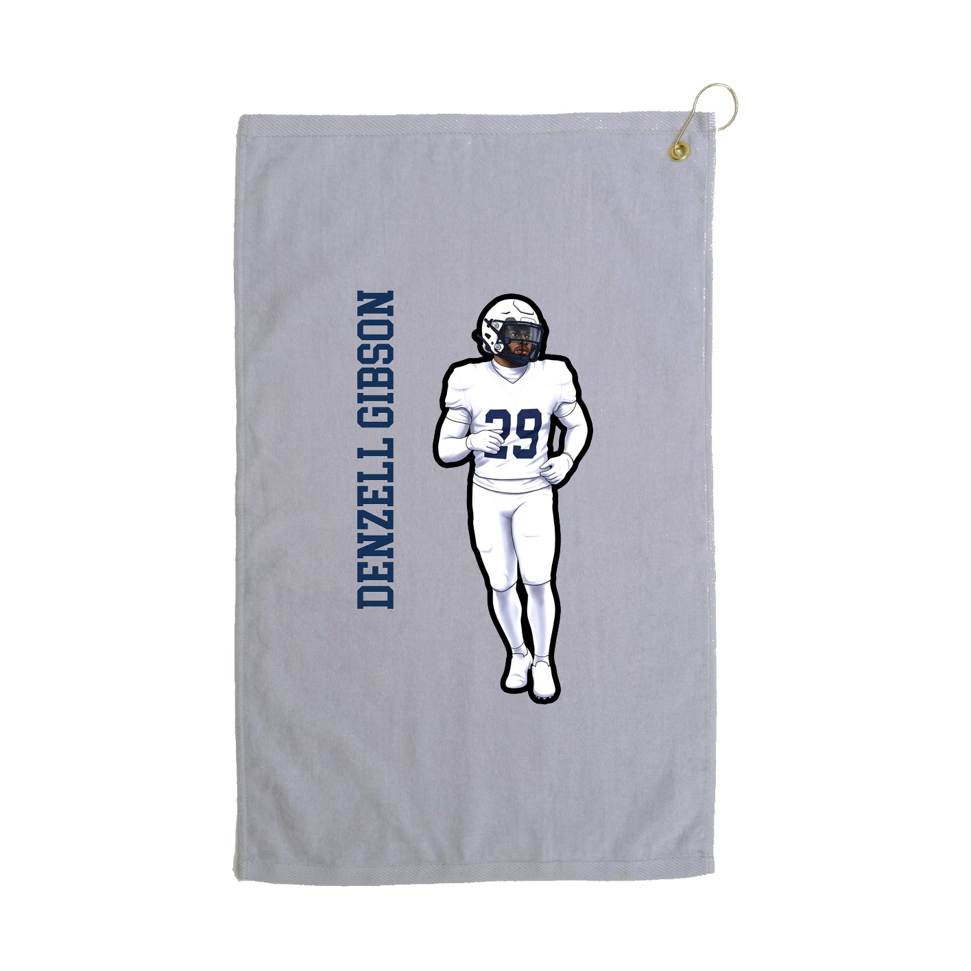 Golf Towel — Name Vertical in Grey